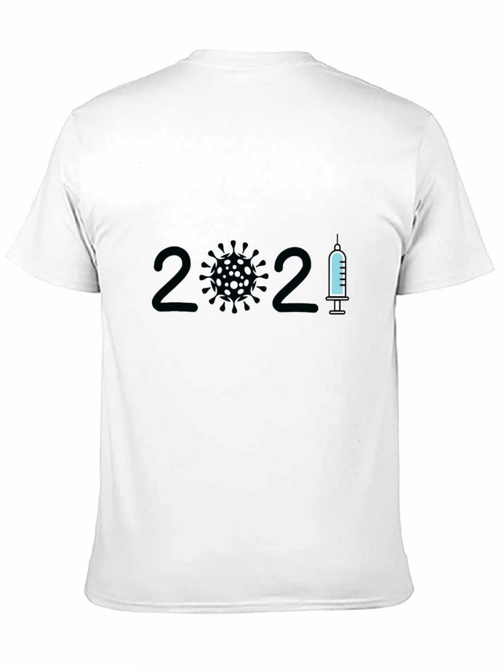 2021 Covid Vaccine T-Shirt - Black Crew Neck