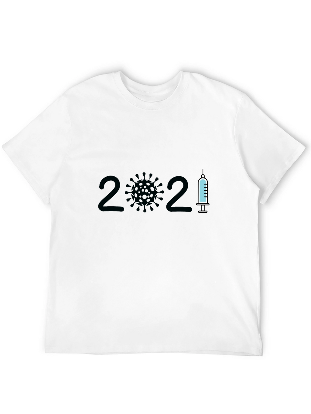2021 Covid Vaccine T-Shirt - Black Crew Neck