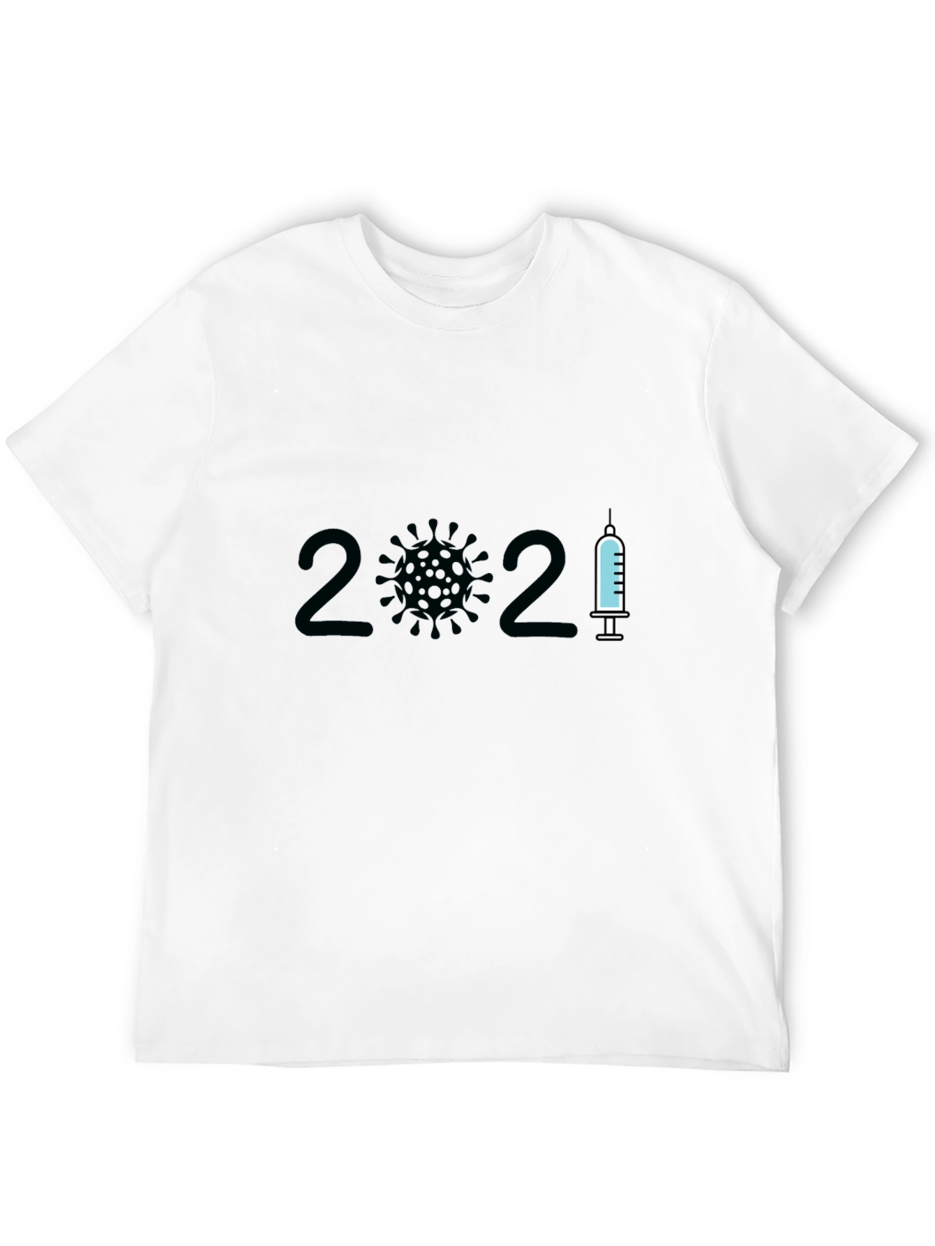 2021 Covid Vaccine T-Shirt - Black Crew Neck