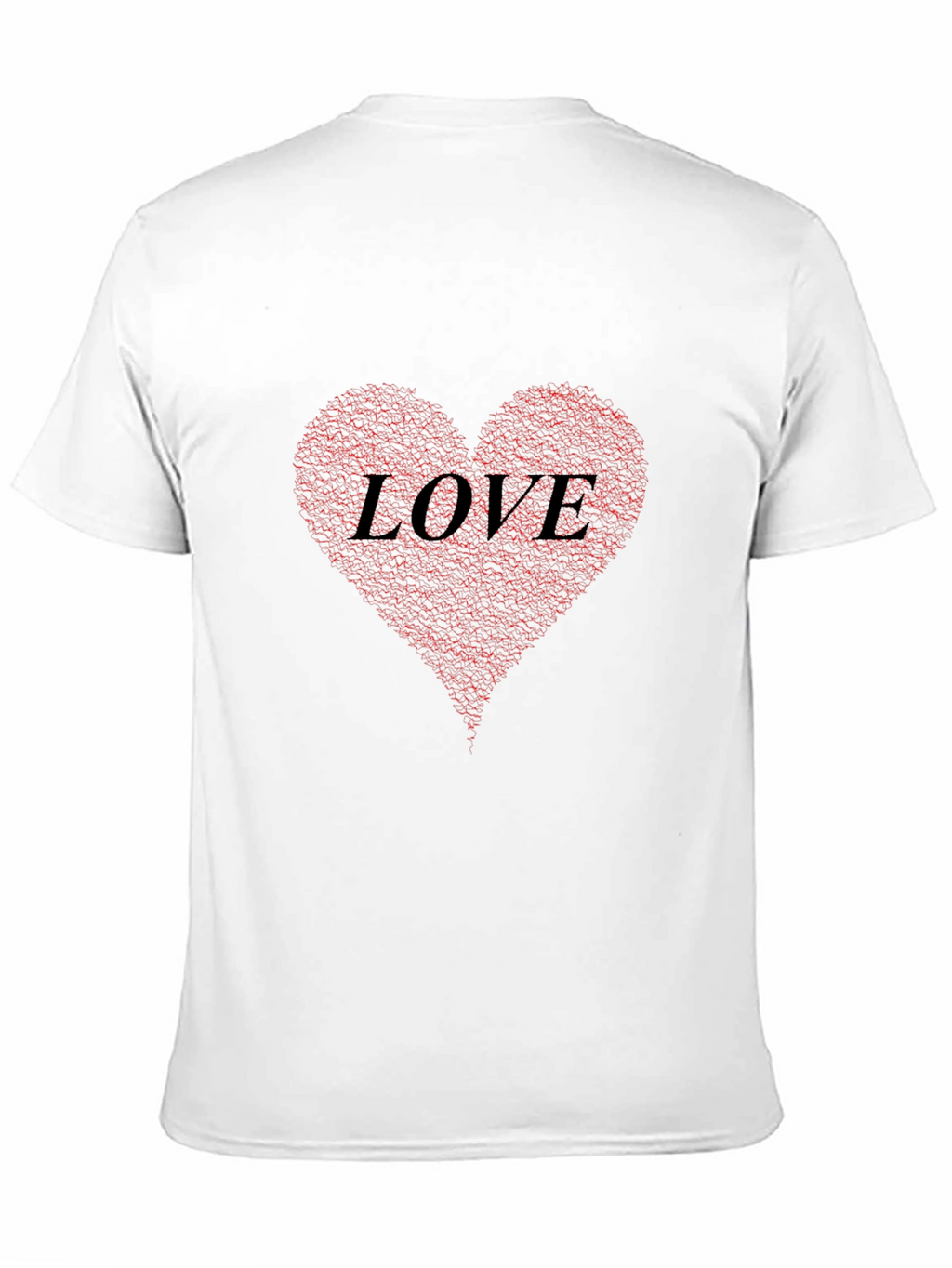 Love Heart Print Black T-Shirt