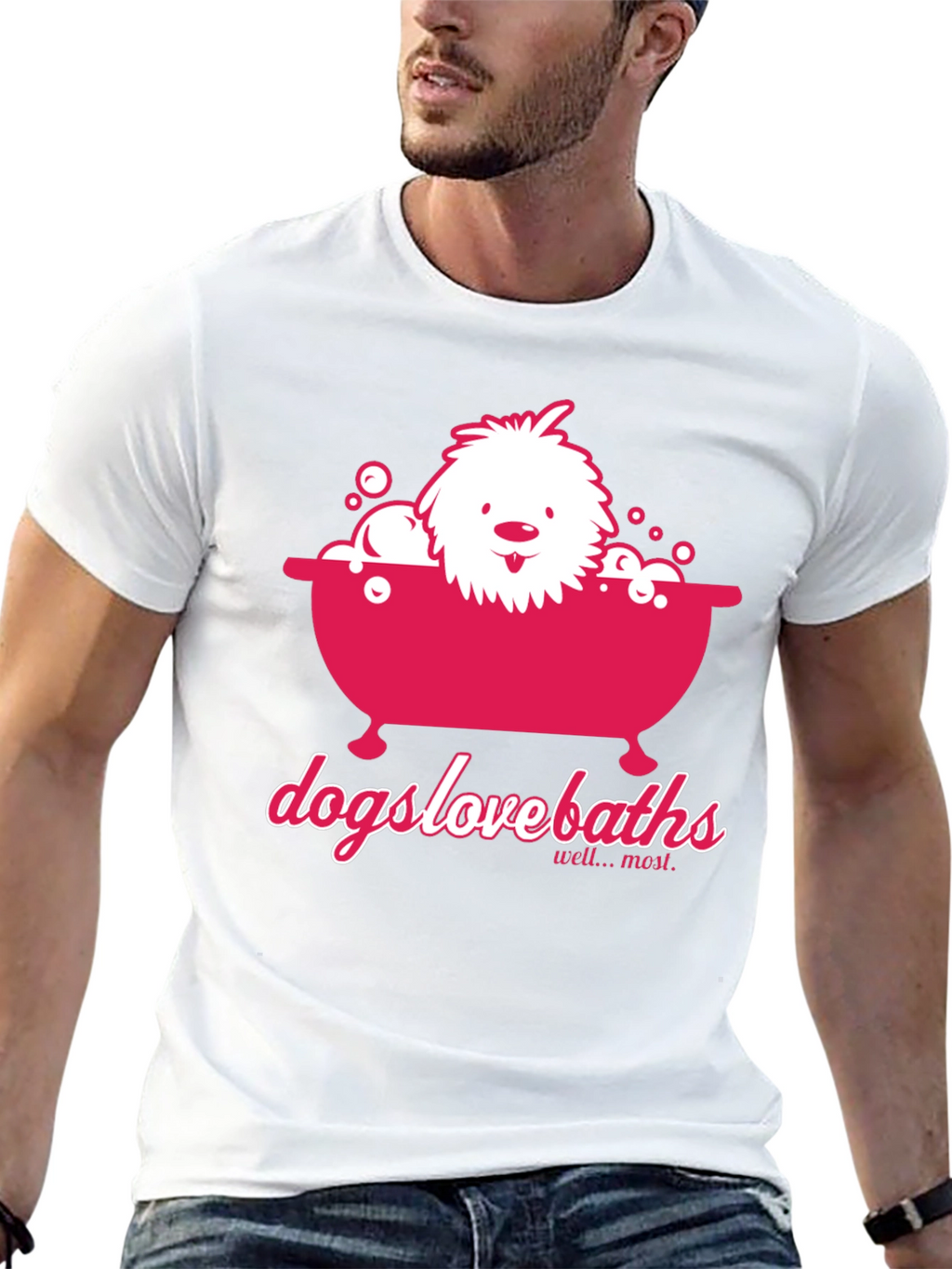 Dogs Love Baths T-Shirt - Funny Dog Graphic Tee