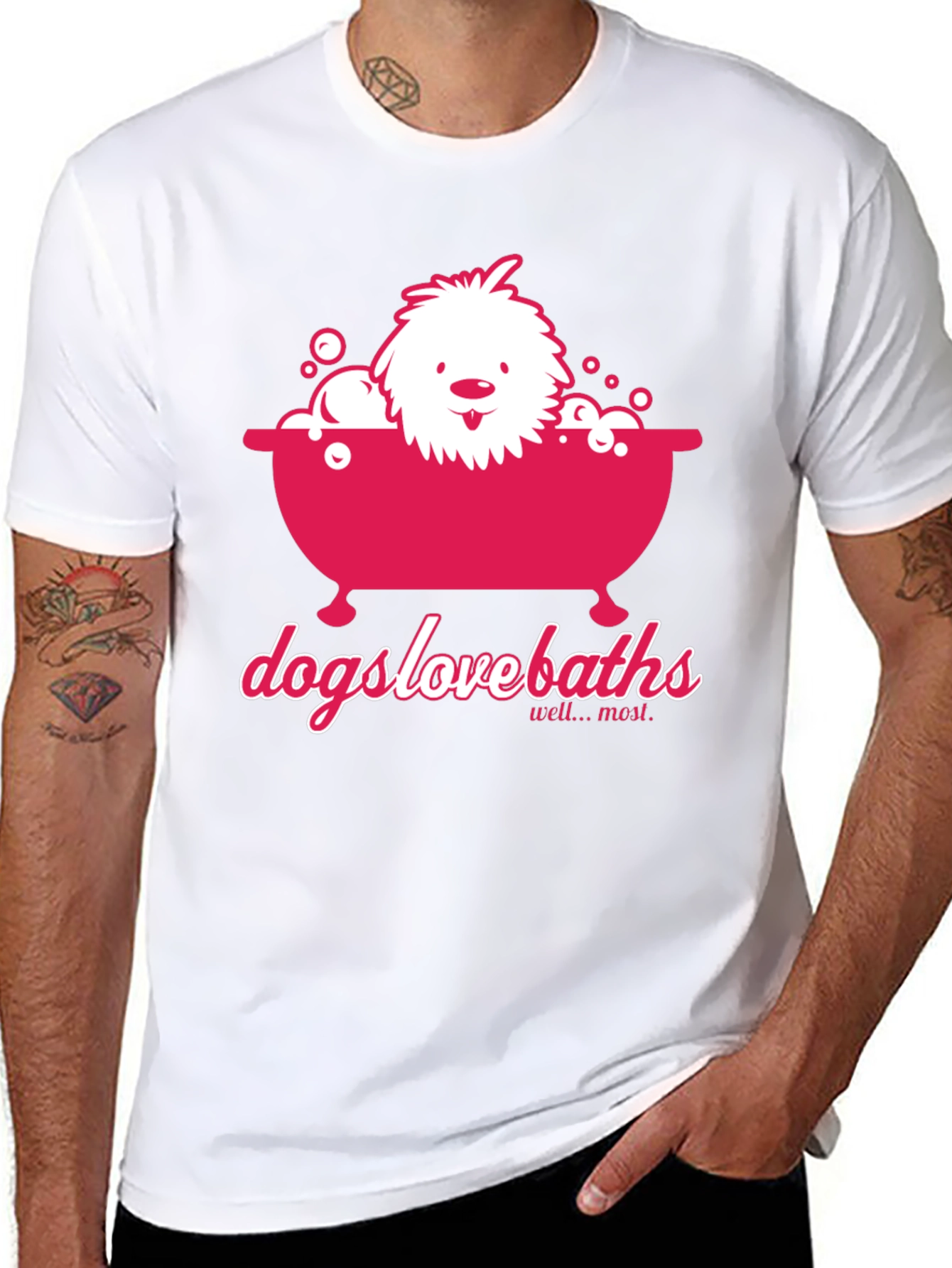 Dogs Love Baths T-Shirt - Funny Dog Graphic Tee