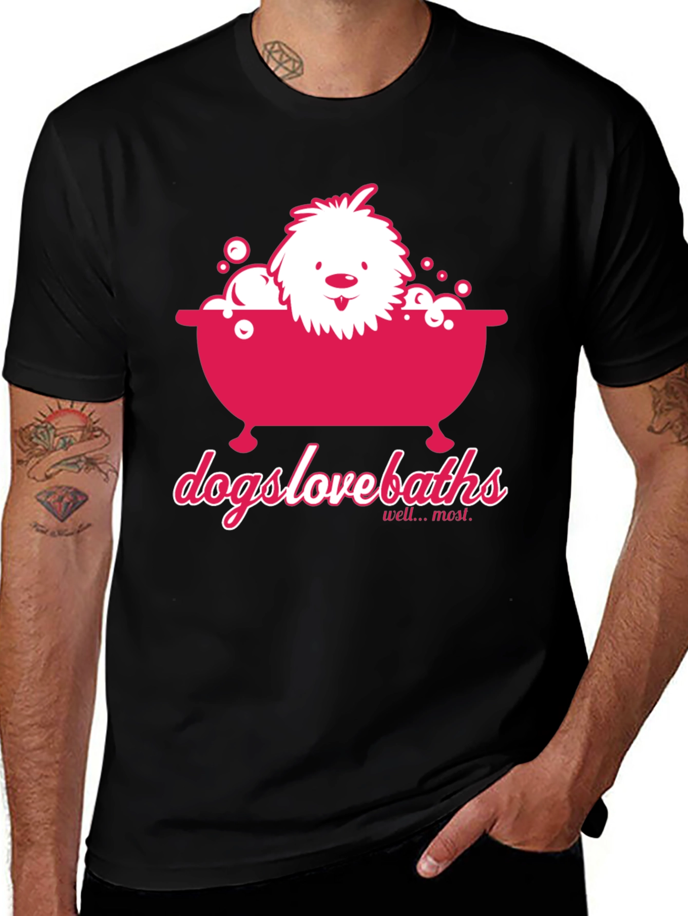 Dogs Love Baths T-Shirt - Funny Dog Graphic Tee