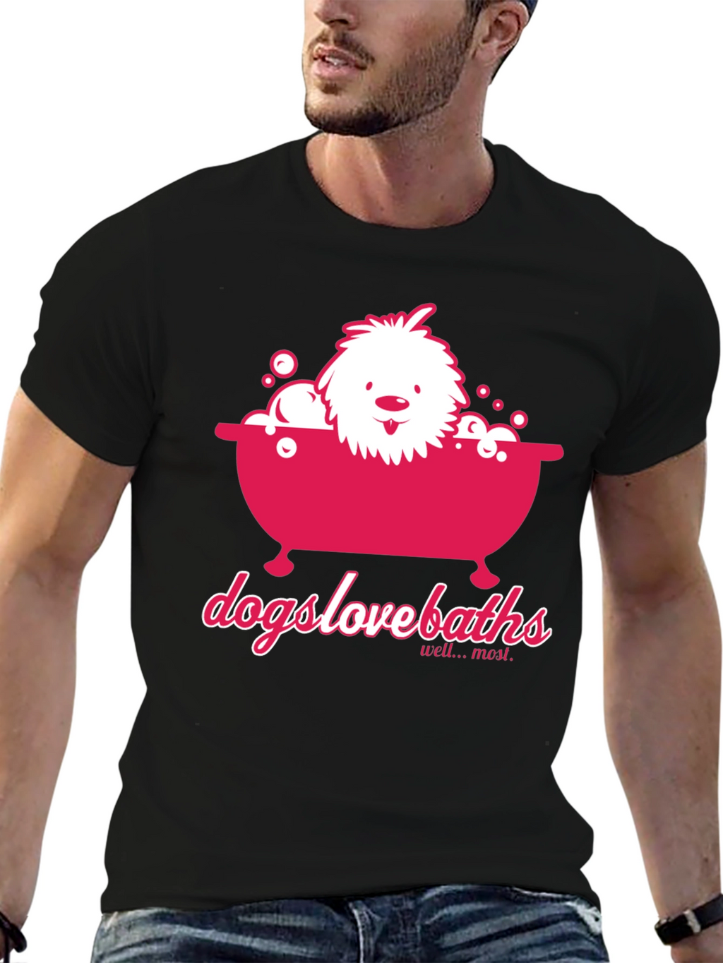 Dogs Love Baths T-Shirt - Funny Dog Graphic Tee