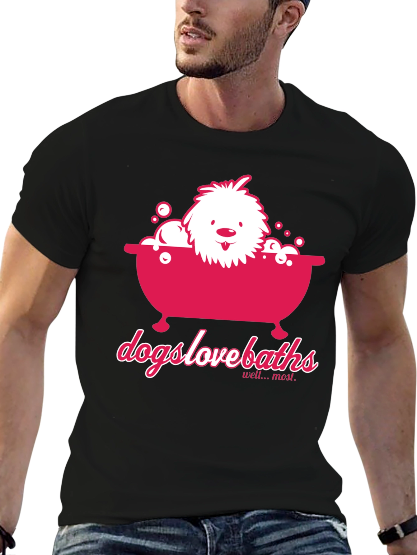 Dogs Love Baths T-Shirt - Funny Dog Graphic Tee