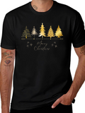 Merry Christmas Tree Graphic T-Shirt