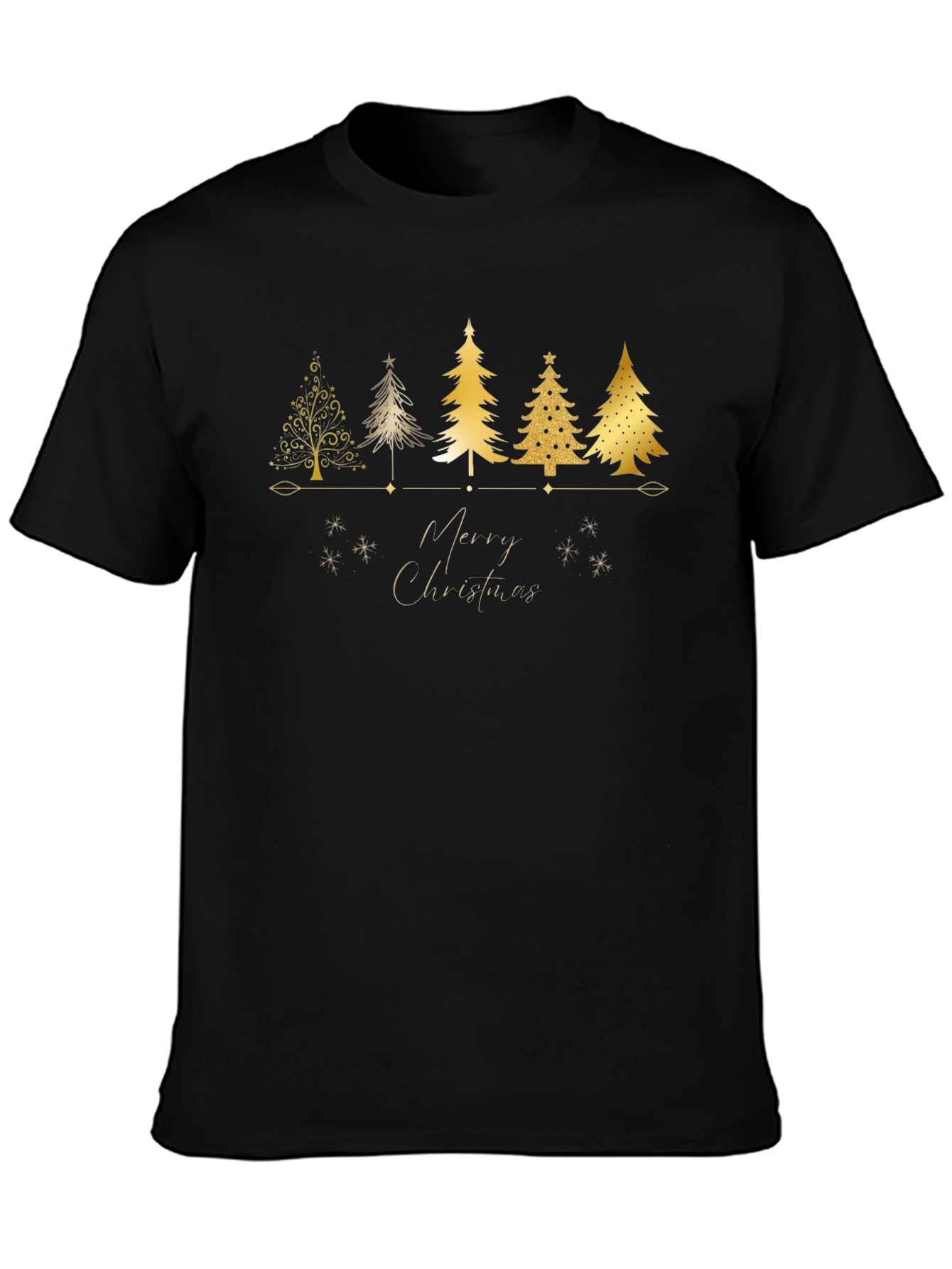 Merry Christmas Tree Graphic T-Shirt