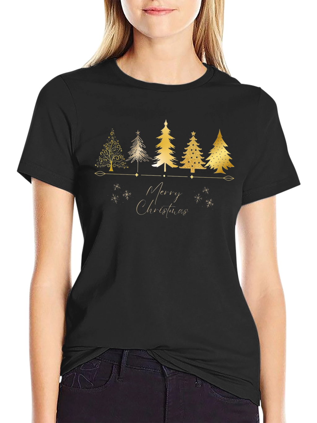 Merry Christmas Tree Graphic T-Shirt