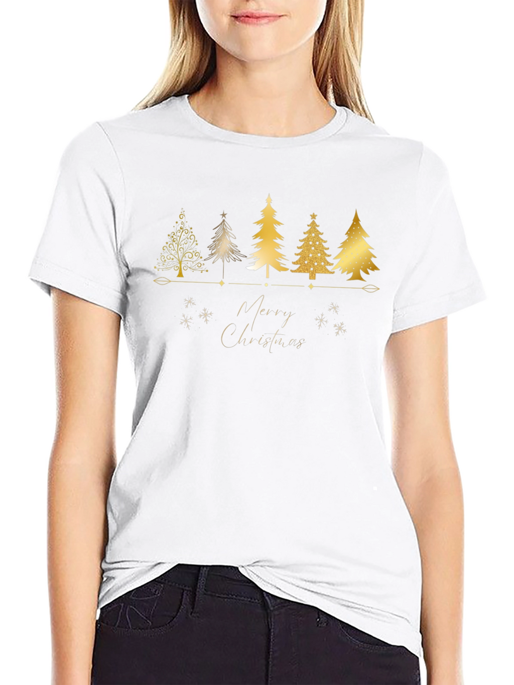 Merry Christmas Tree Graphic T-Shirt
