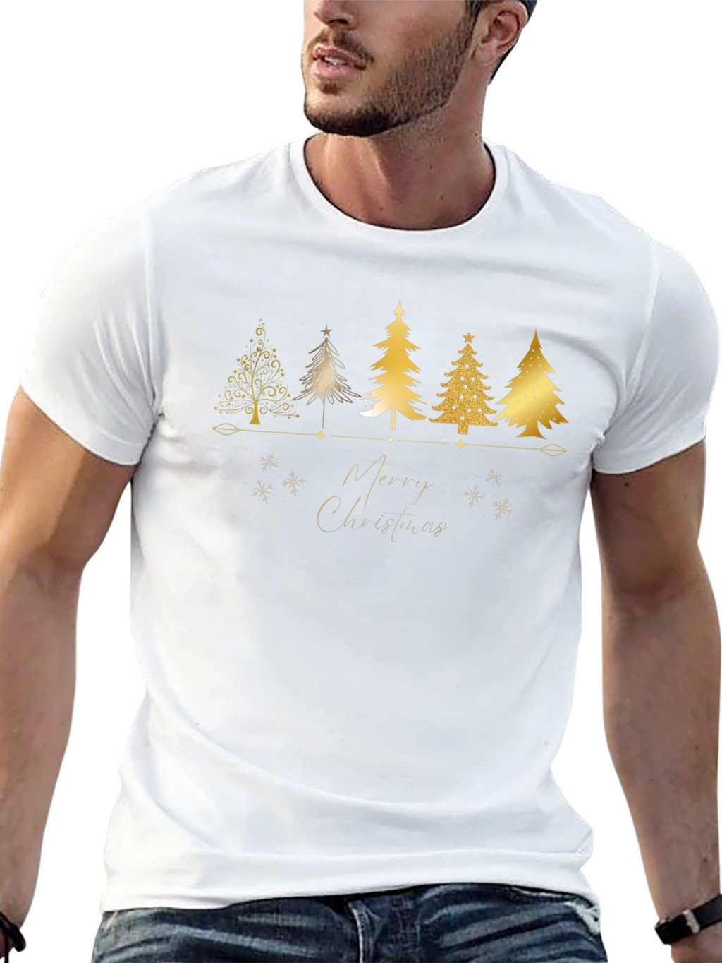 Merry Christmas Tree Graphic T-Shirt
