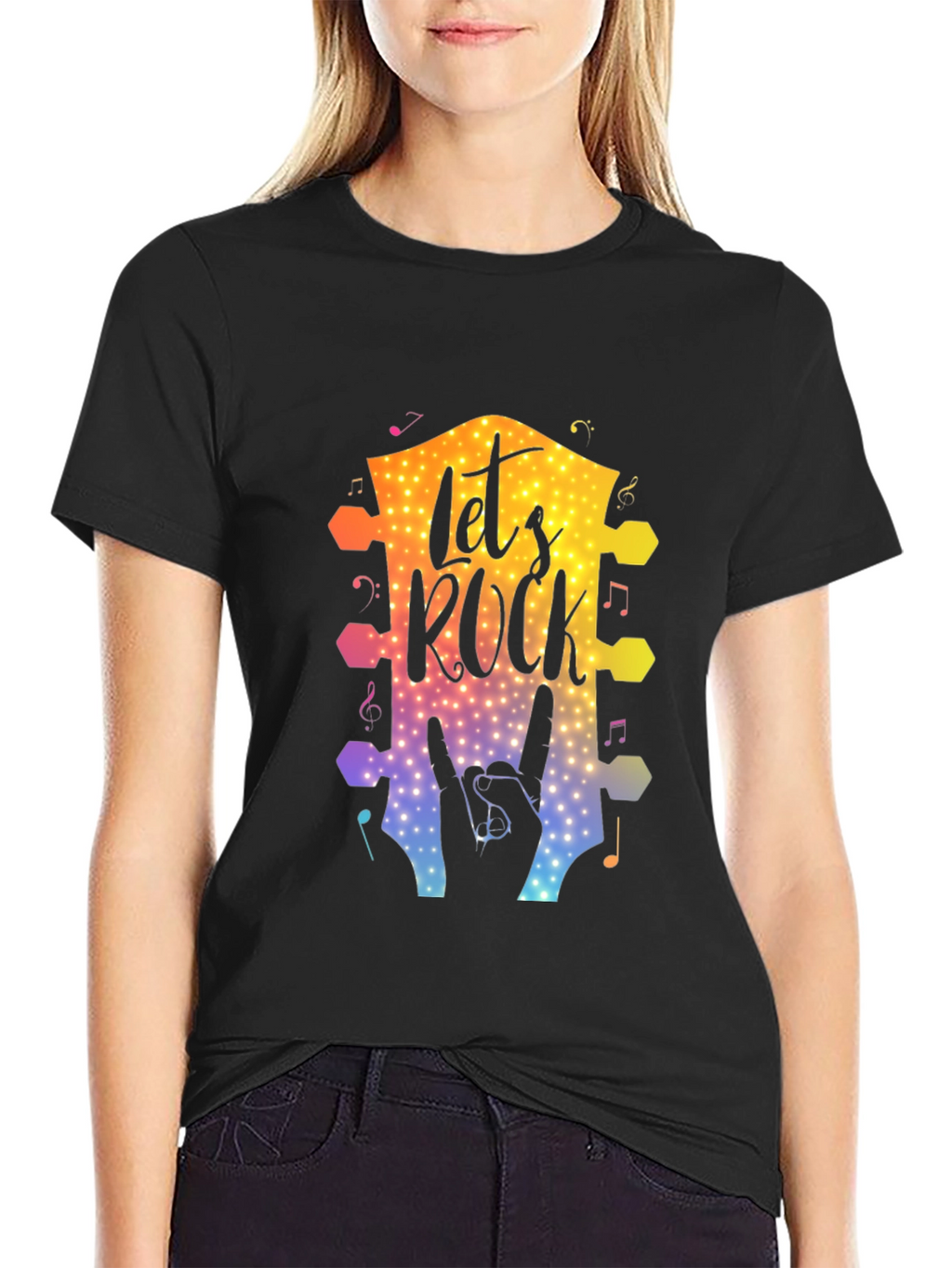 Lets Rock Graphic T-Shirt Music Lover Tee