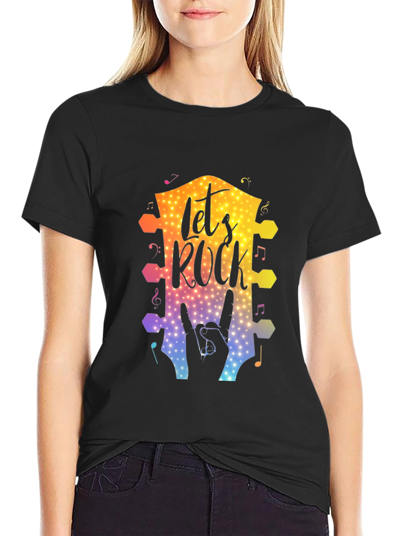 Lets Rock Graphic T-Shirt Music Lover Tee