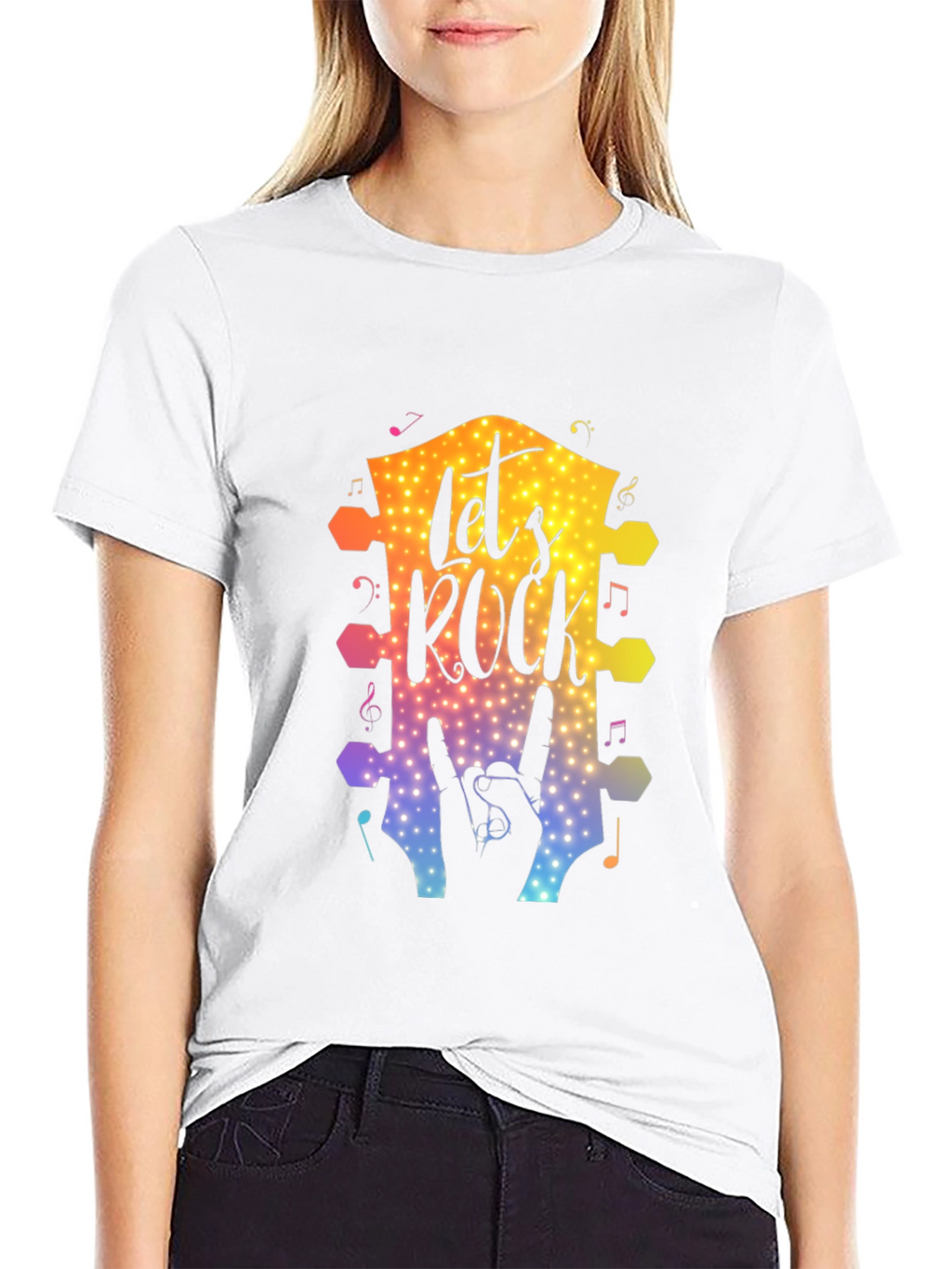 Lets Rock Graphic T-Shirt Music Lover Tee