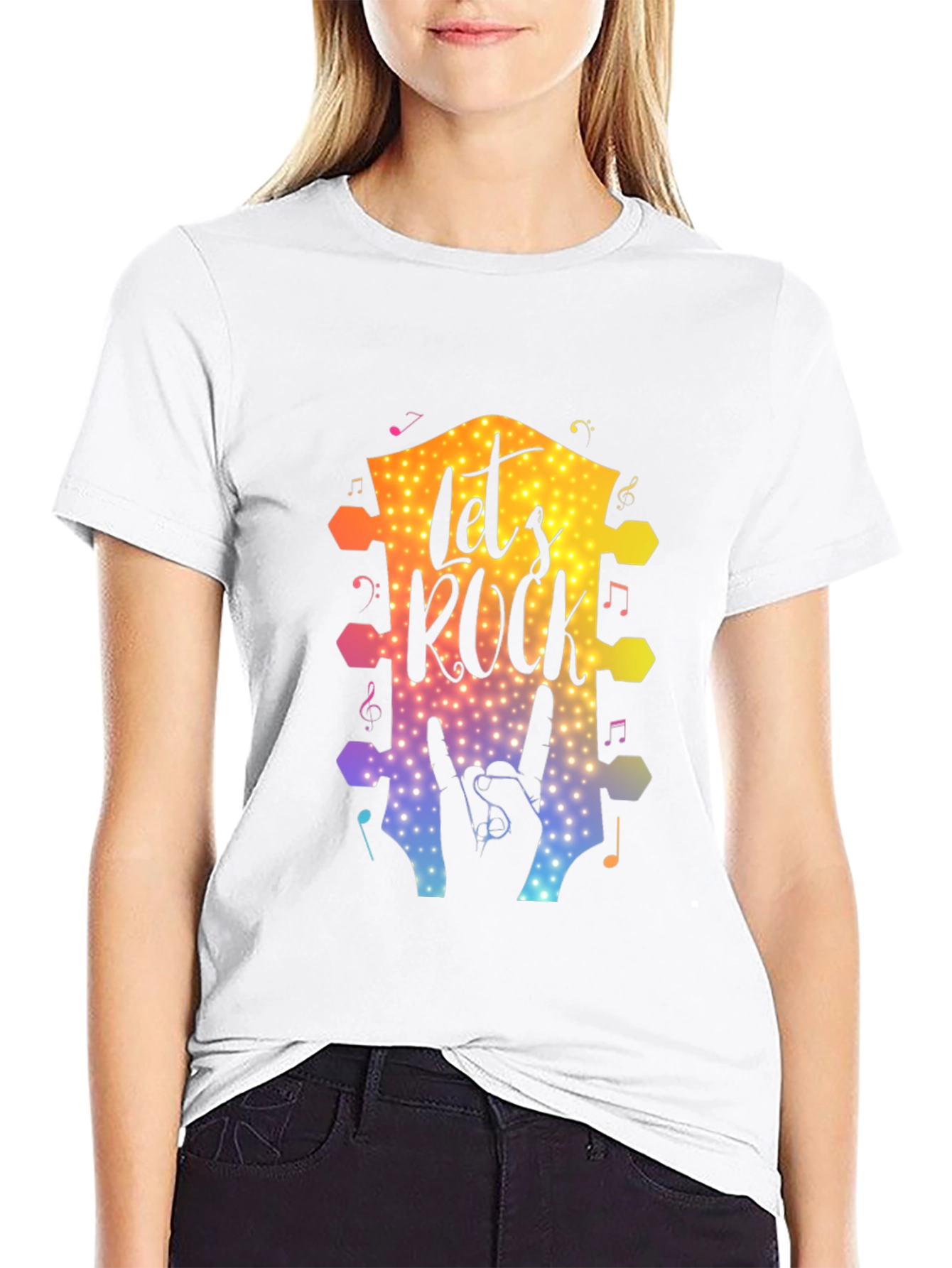 Lets Rock Graphic T-Shirt Music Lover Tee