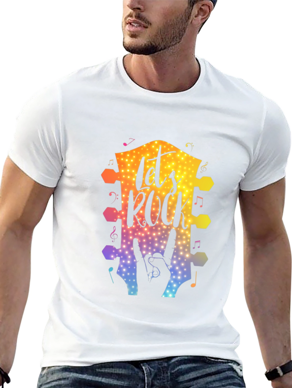 Lets Rock Graphic T-Shirt Music Lover Tee