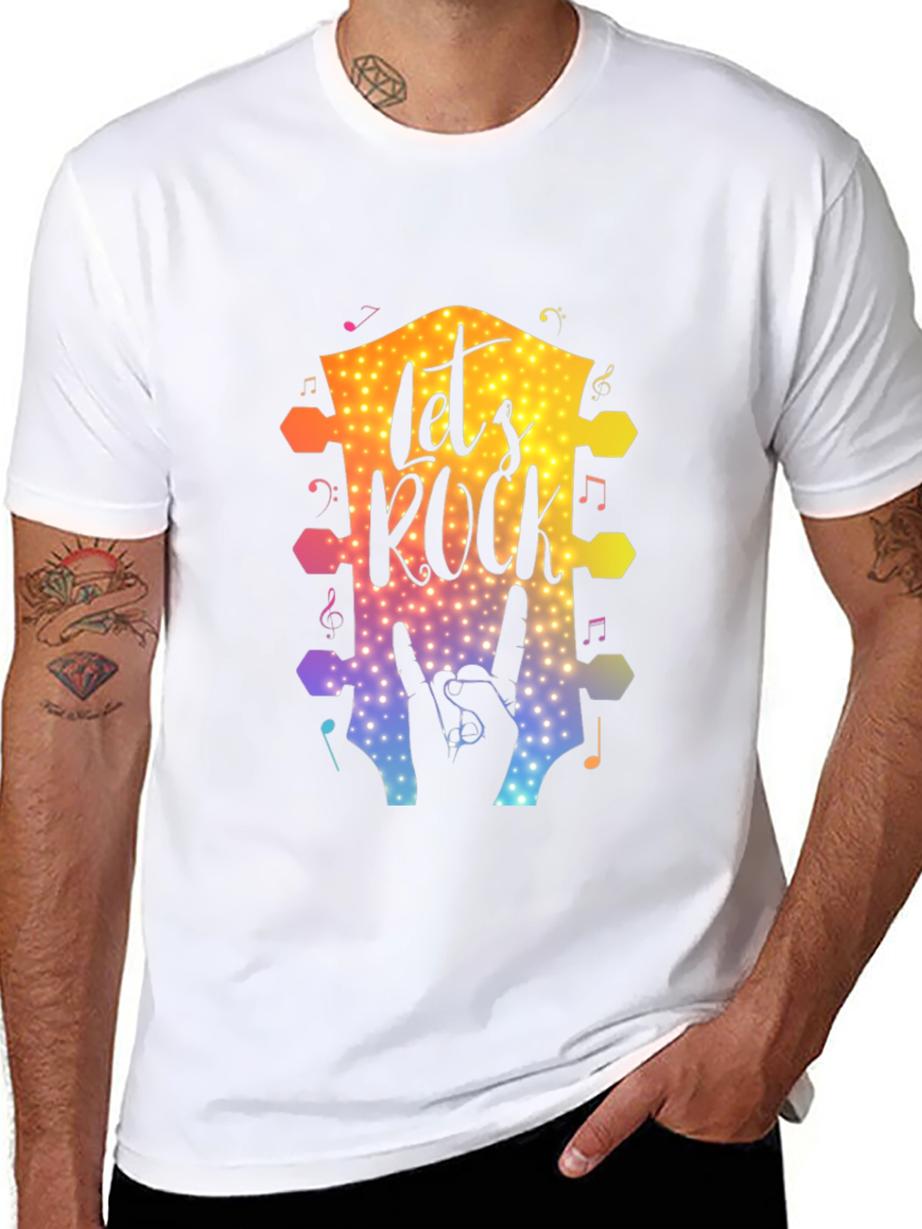 Lets Rock Graphic T-Shirt Music Lover Tee
