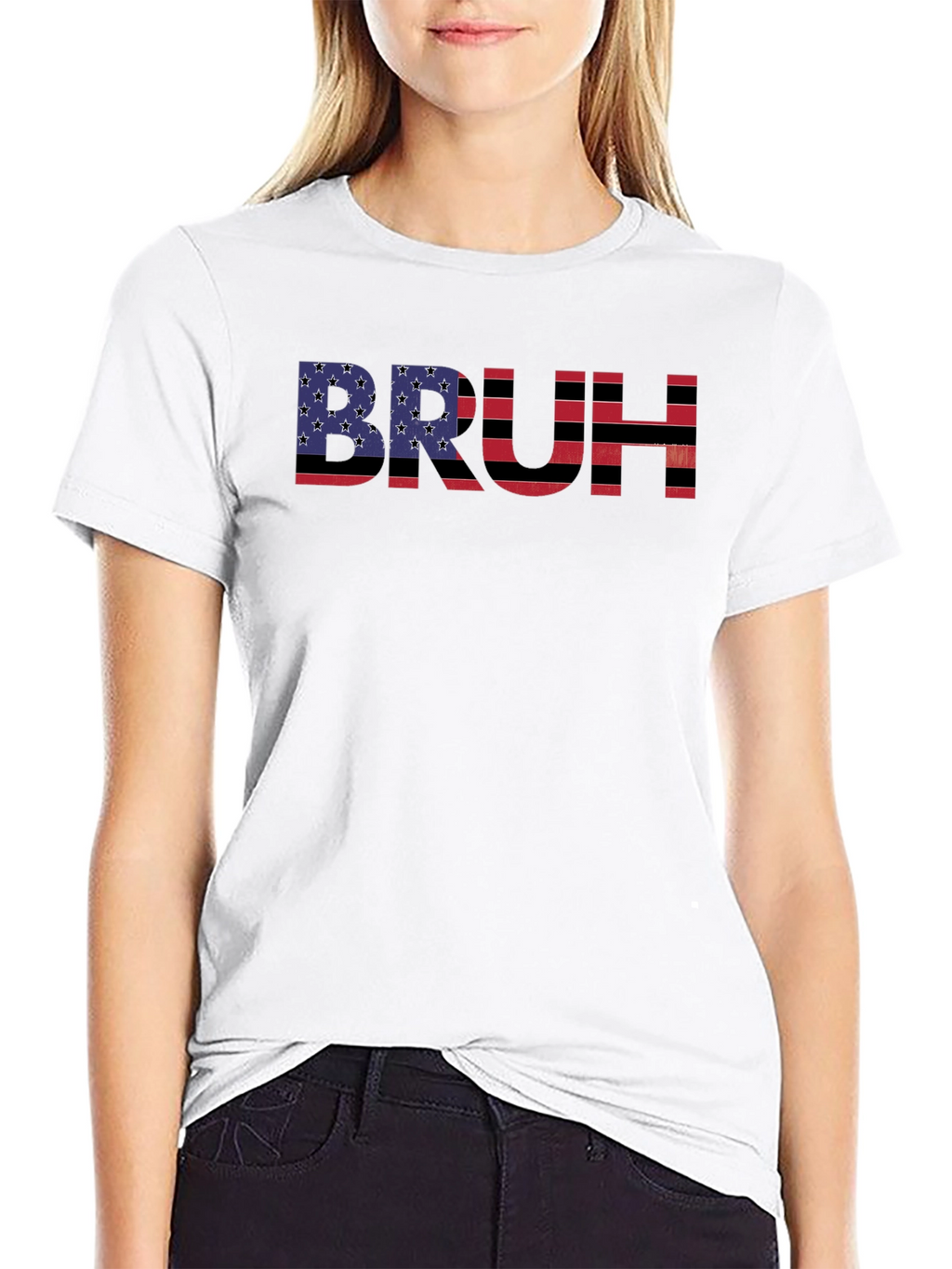 Bruh American Flag Graphic T-Shirt