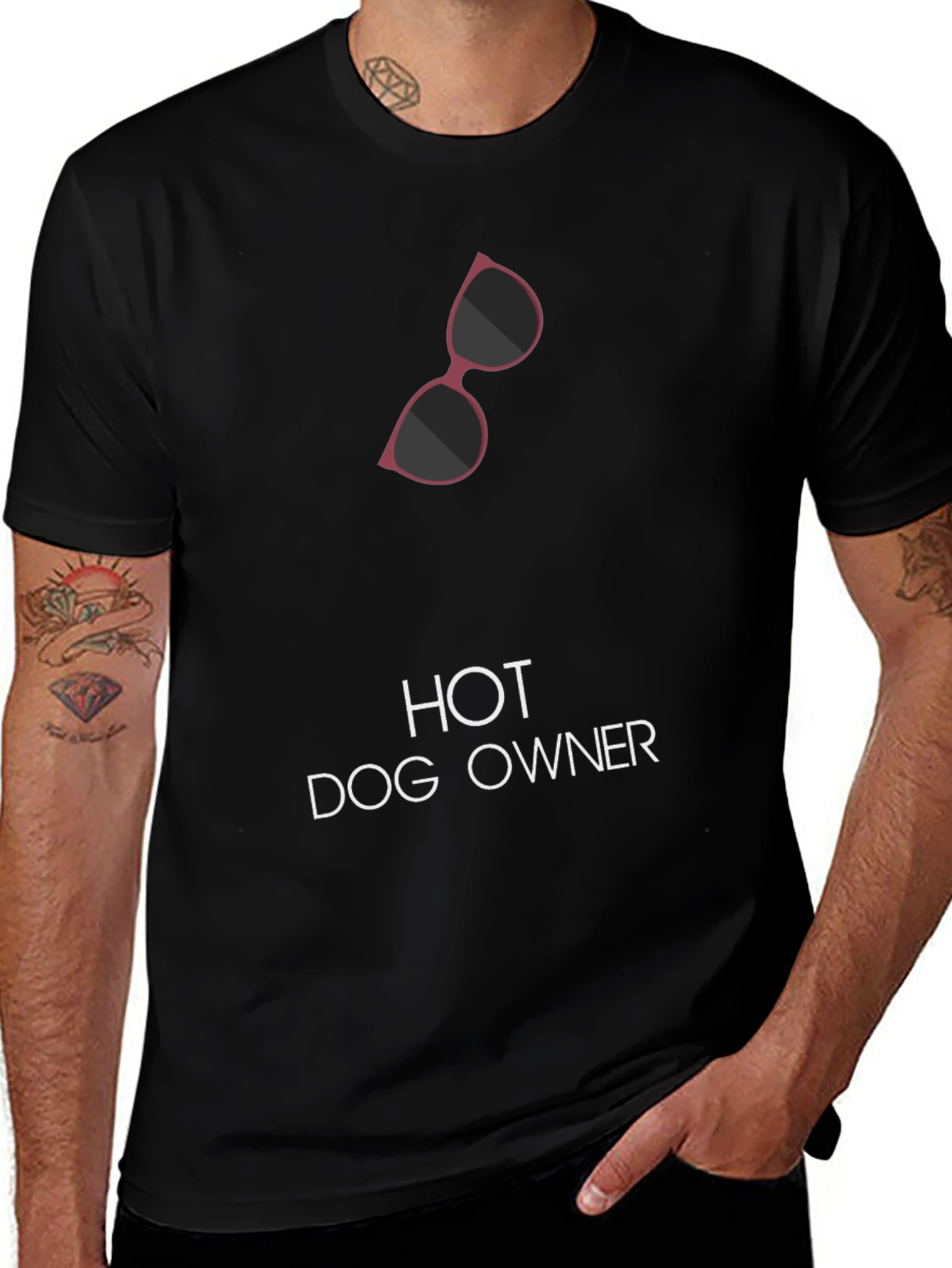 Hot Dog Owner Tee - Black Graphic T-Shirt