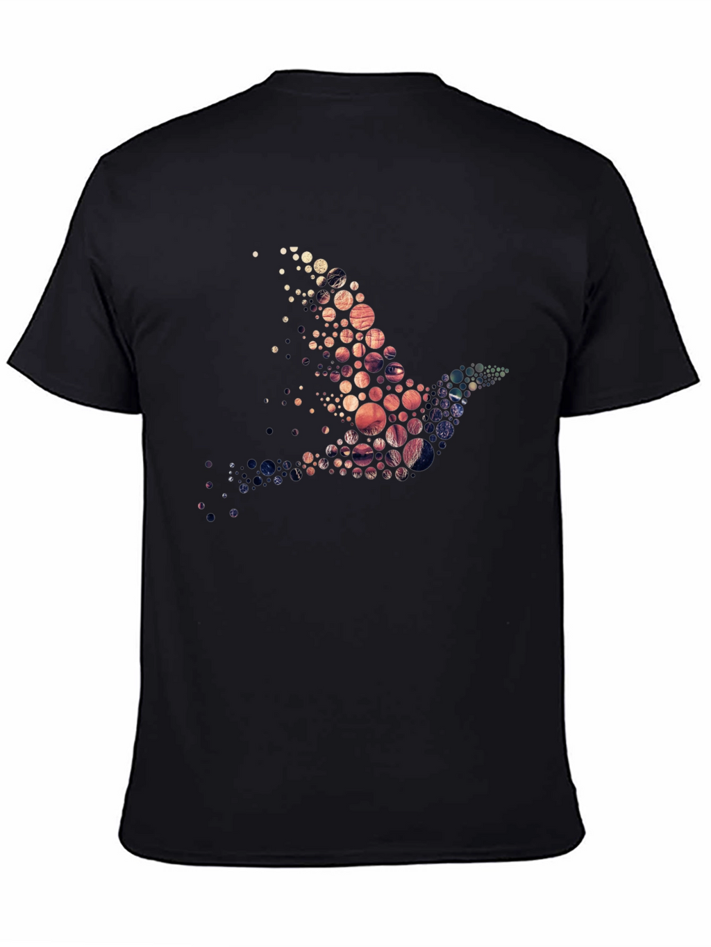 Dove Art Graphic Print Black T-Shirt