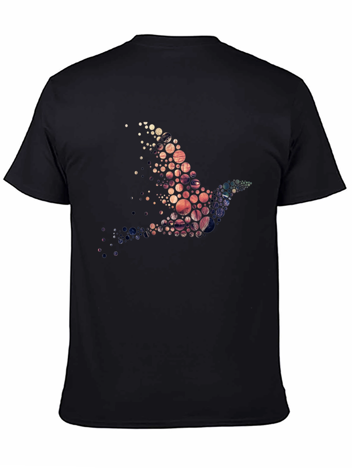 Dove Art Graphic Print Black T-Shirt