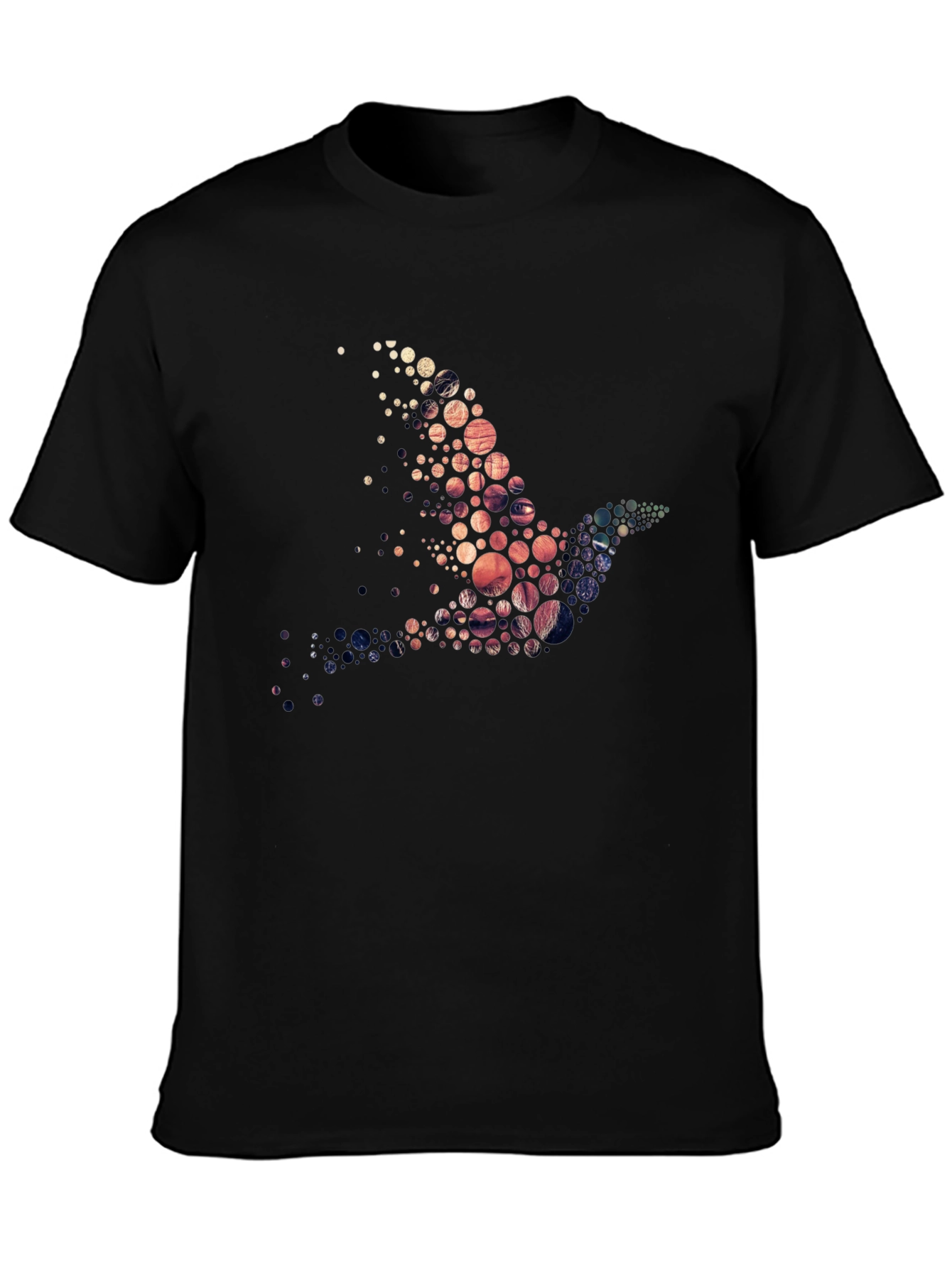 Dove Art Graphic Print Black T-Shirt