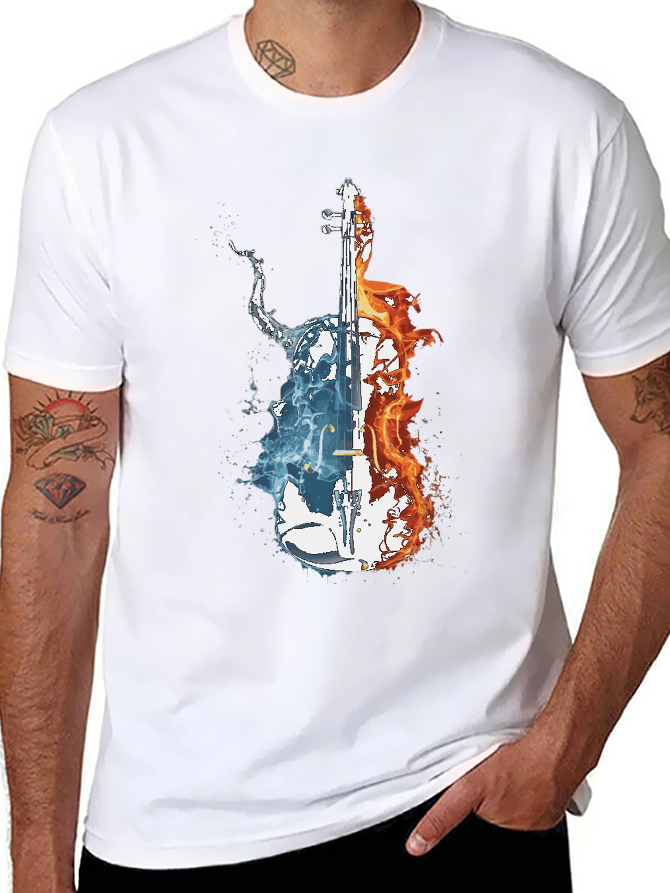 Fire and Water Cello Graphic Tee
