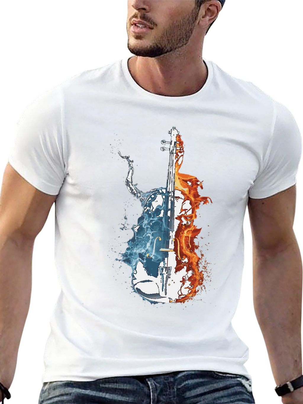 Fire and Water Cello Graphic Tee