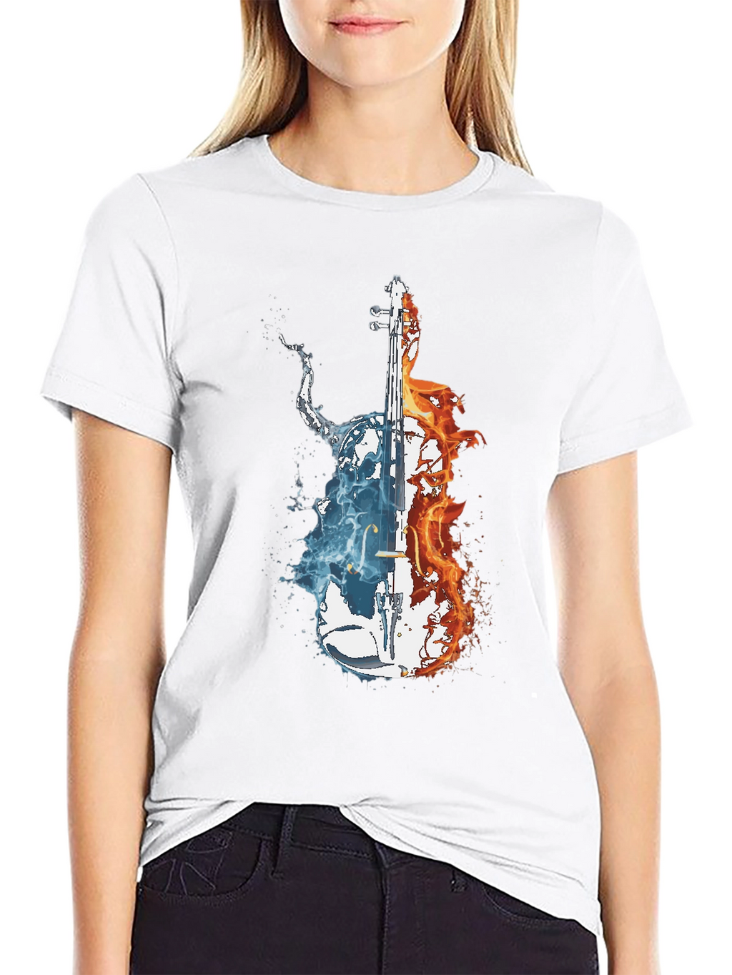 Fire and Water Cello Graphic Tee