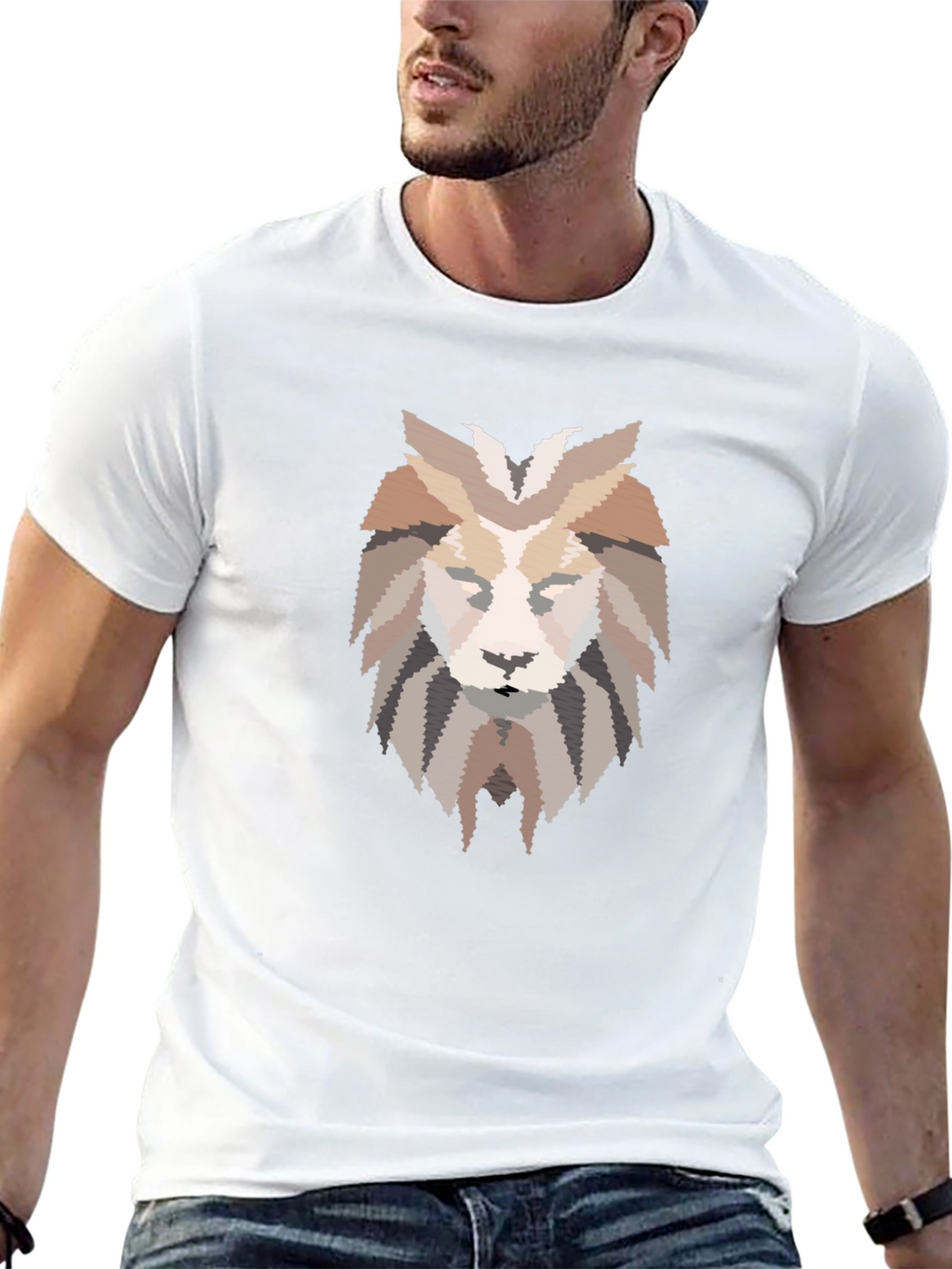 Pixel Art Lion Graphic Tee