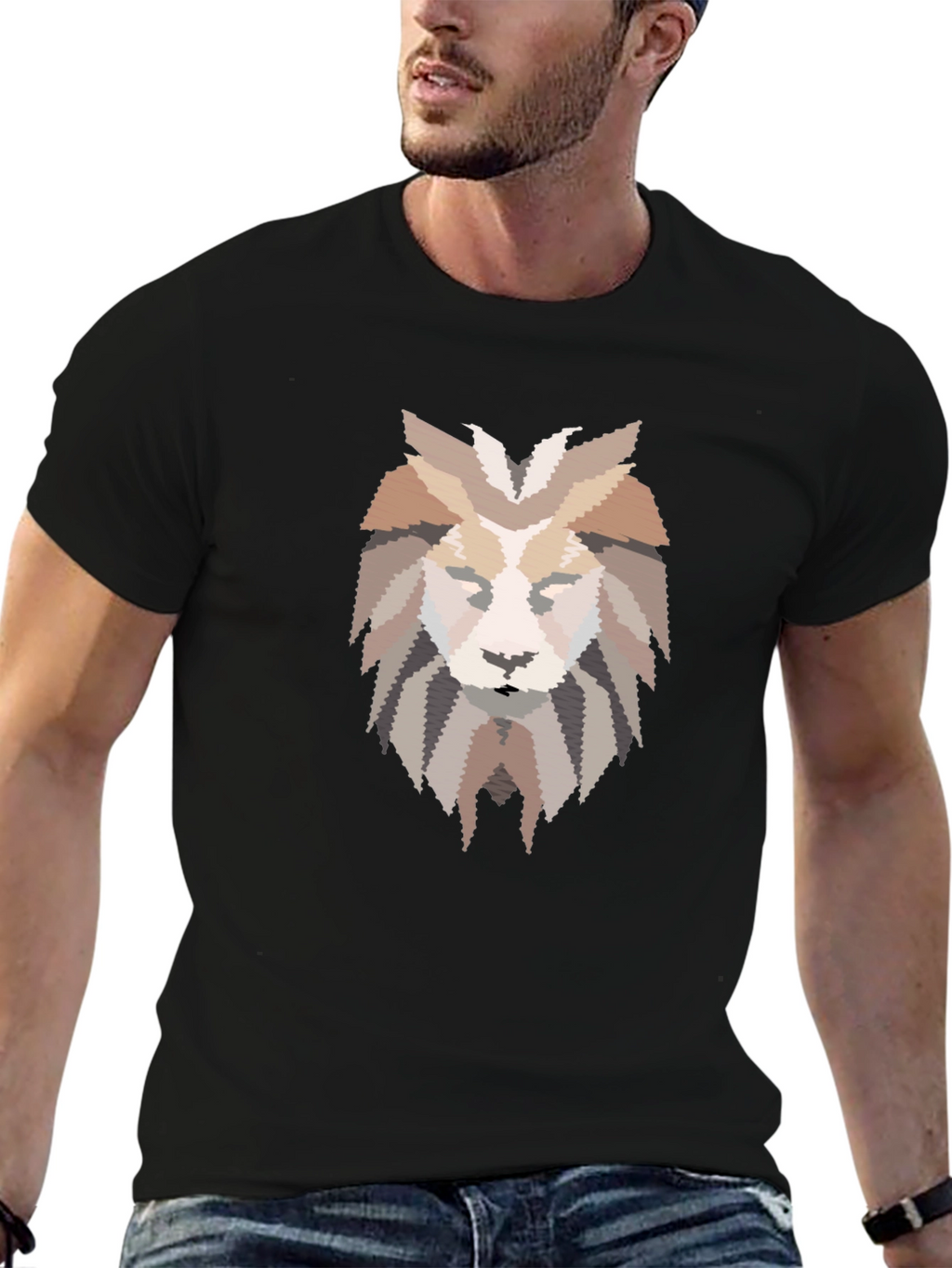 Pixel Art Lion Graphic Tee
