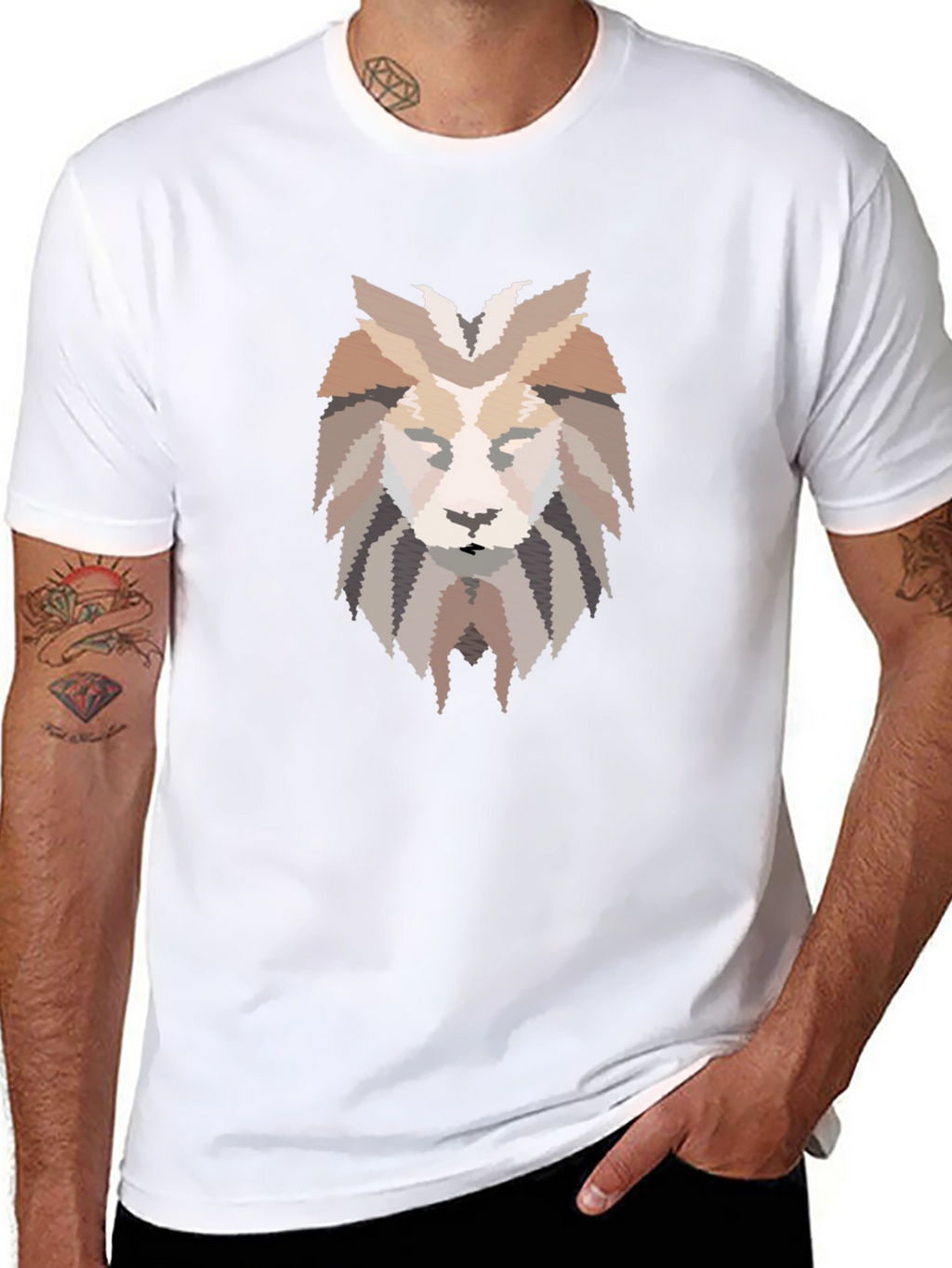 Pixel Art Lion Graphic Tee
