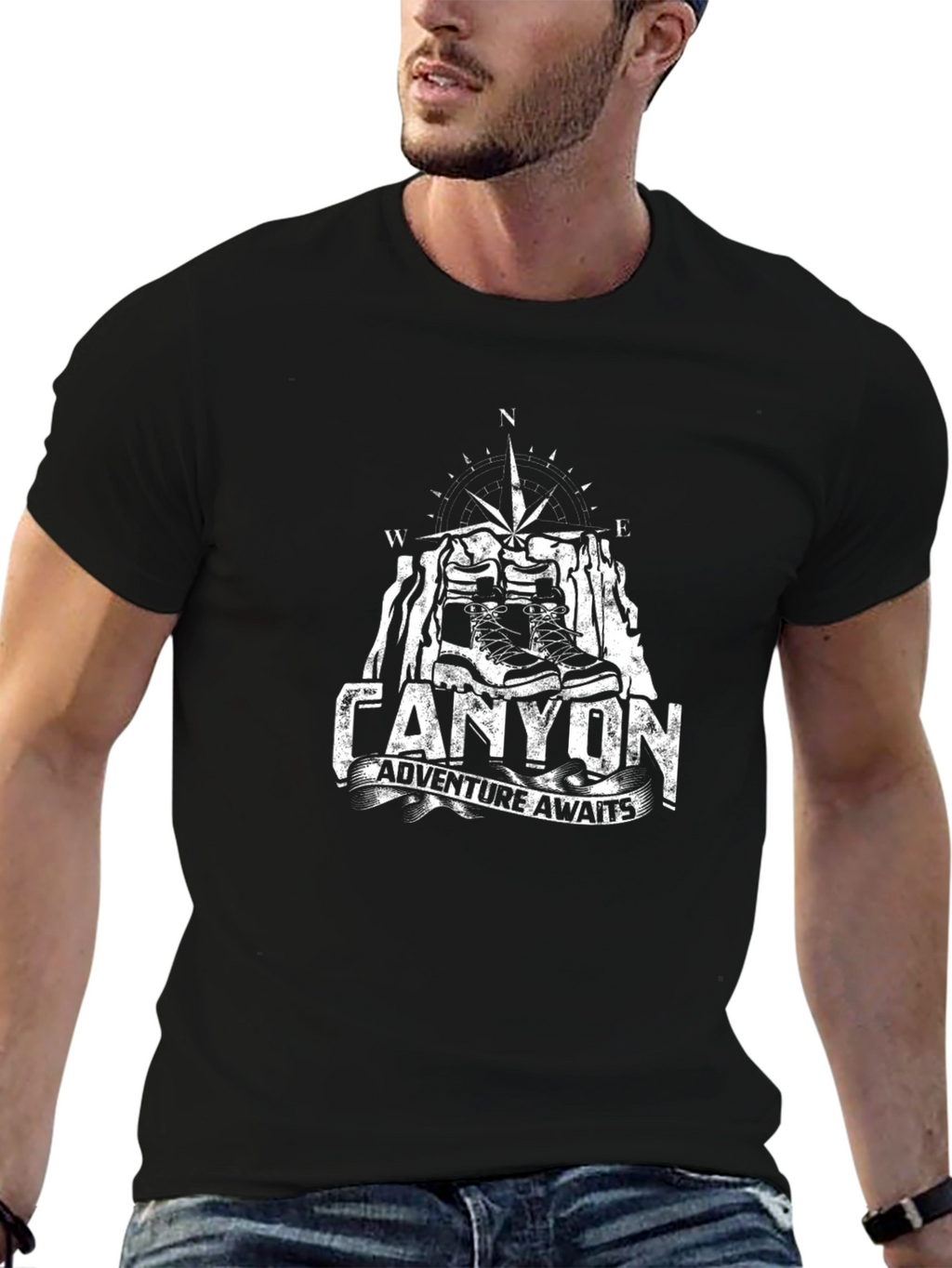 Canyon Adventure Awaits Black Graphic T-Shirt