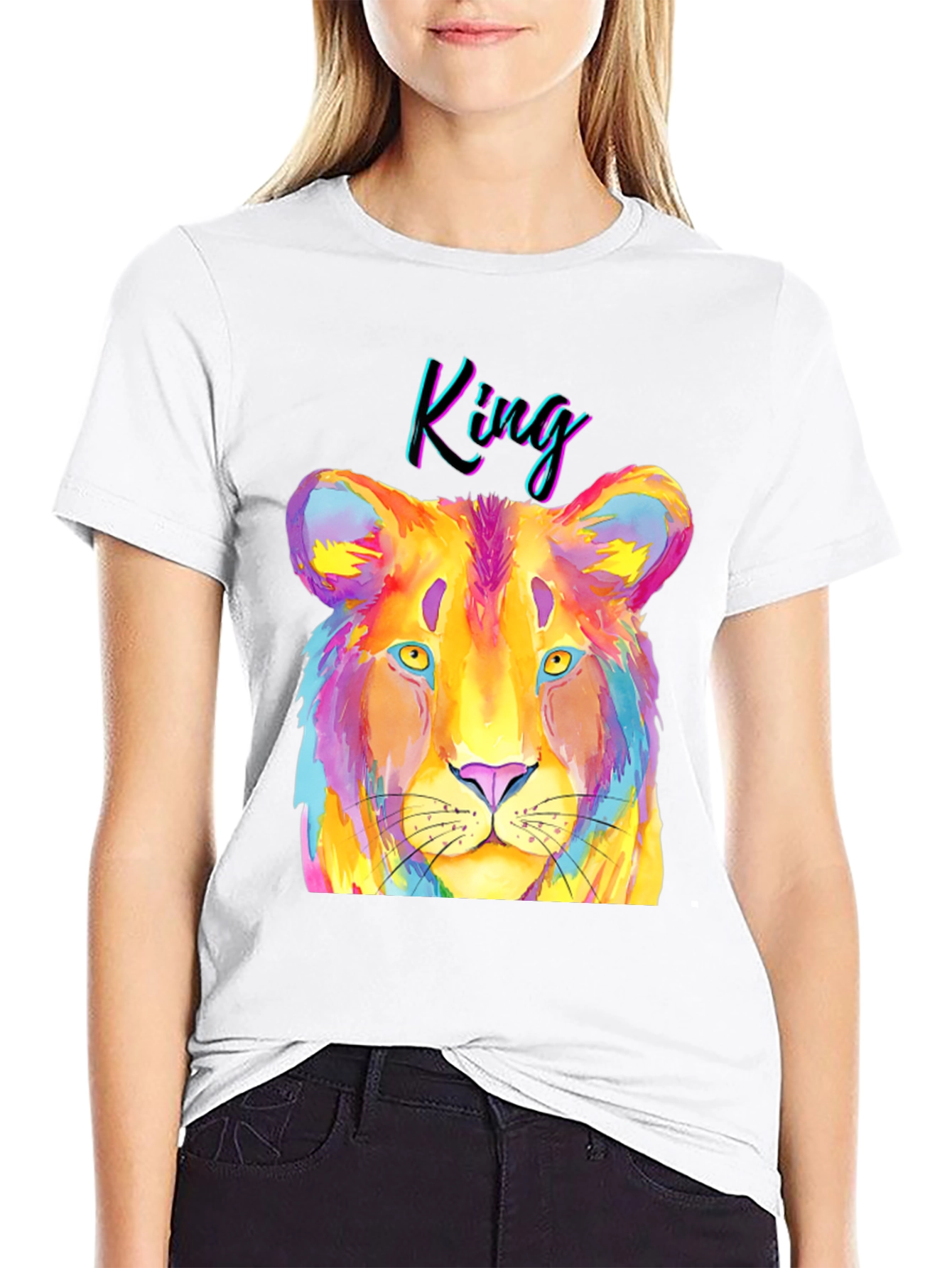 Colorful Lion King Graphic T-Shirt