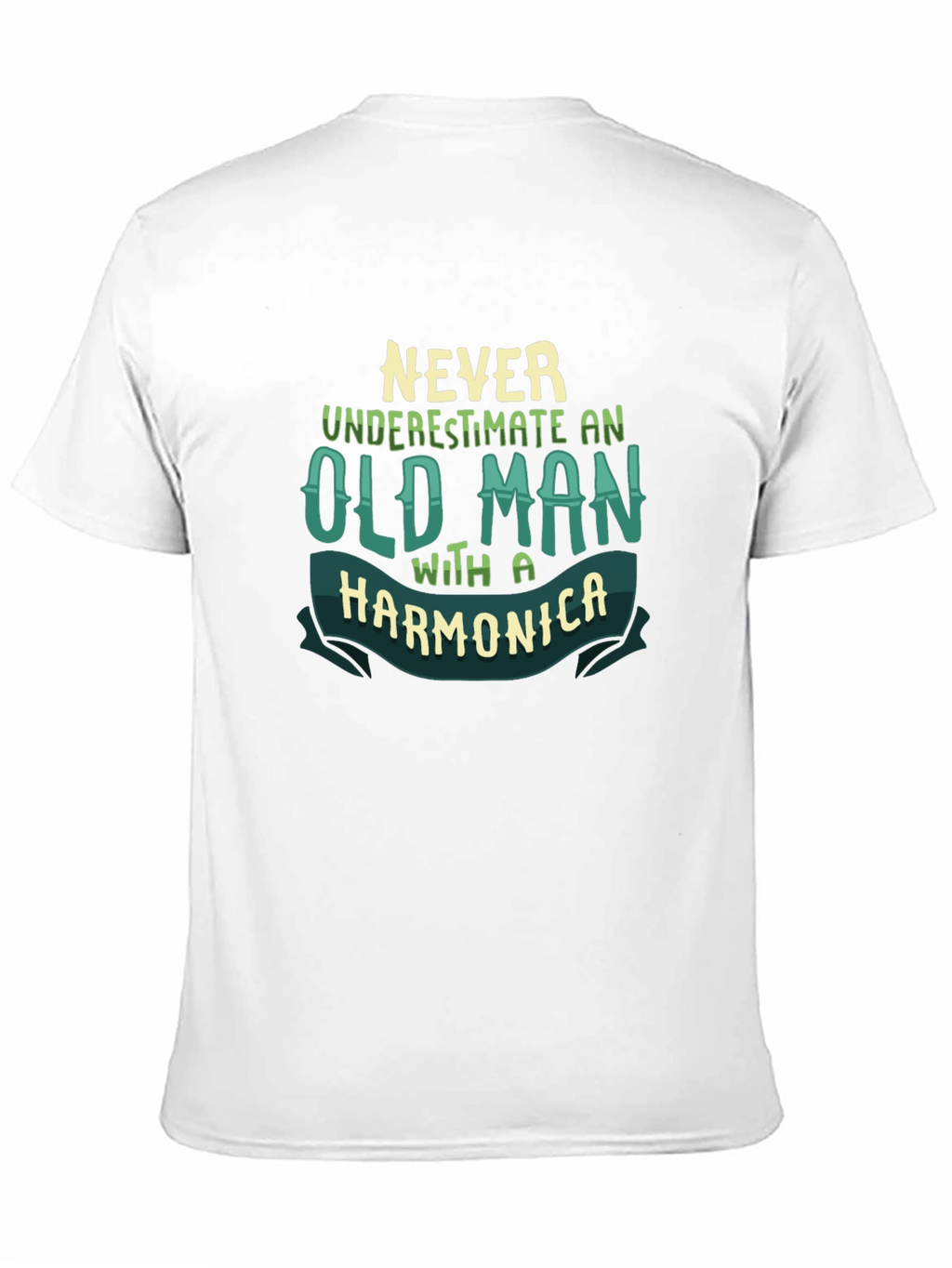 Never Underestimate Old Man Harmonica T-Shirt