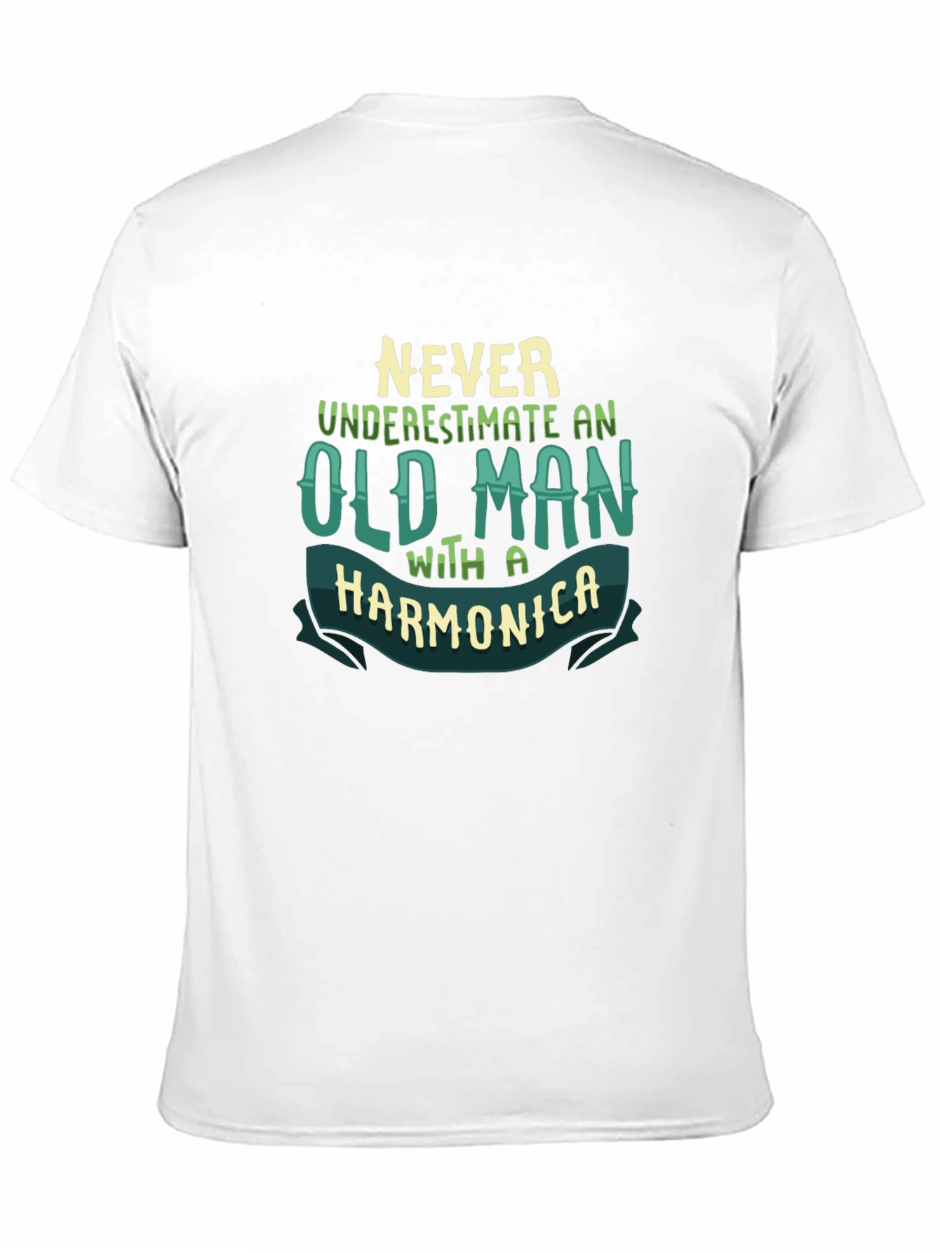 Never Underestimate Old Man Harmonica T-Shirt