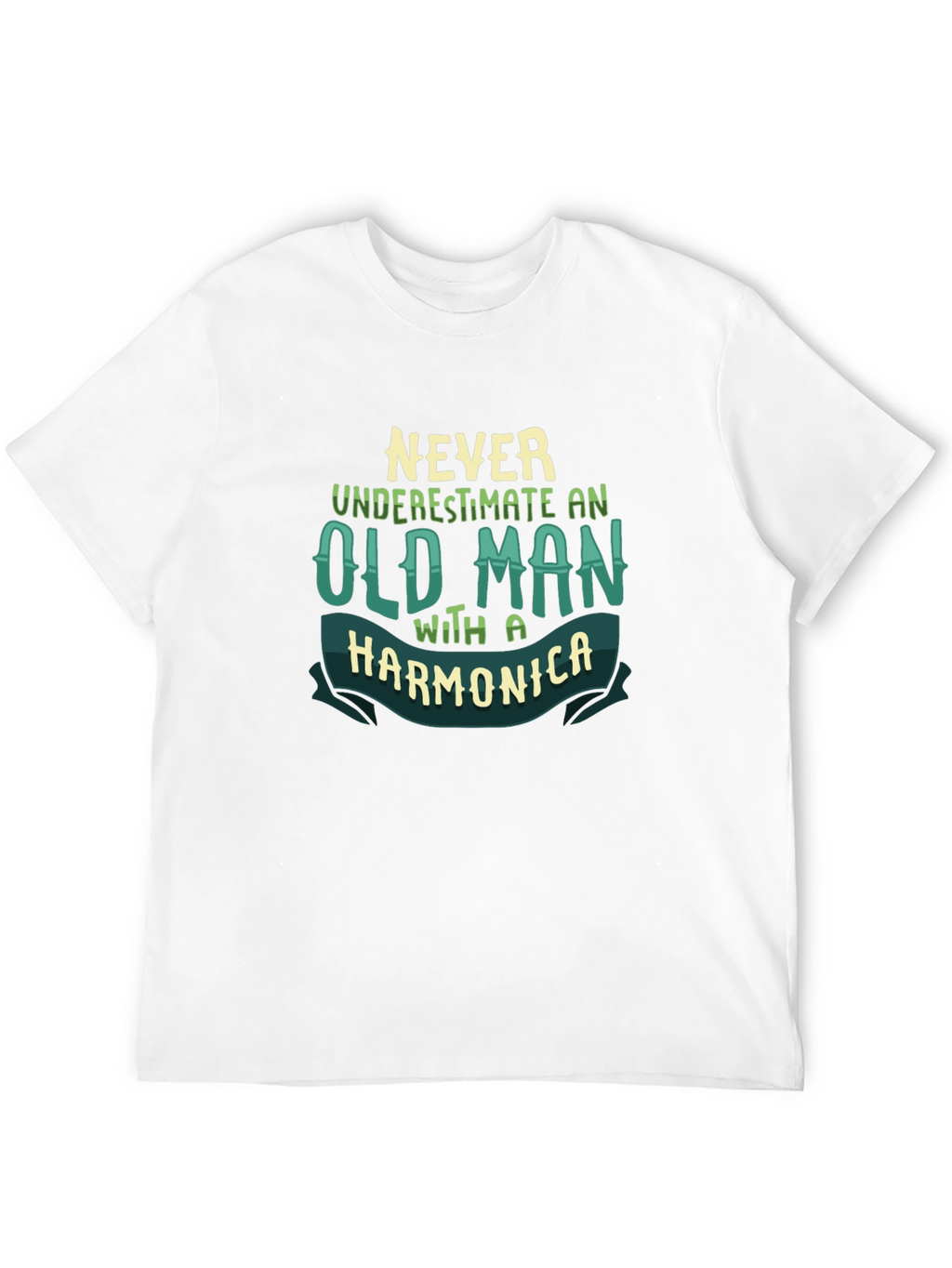 Never Underestimate Old Man Harmonica T-Shirt