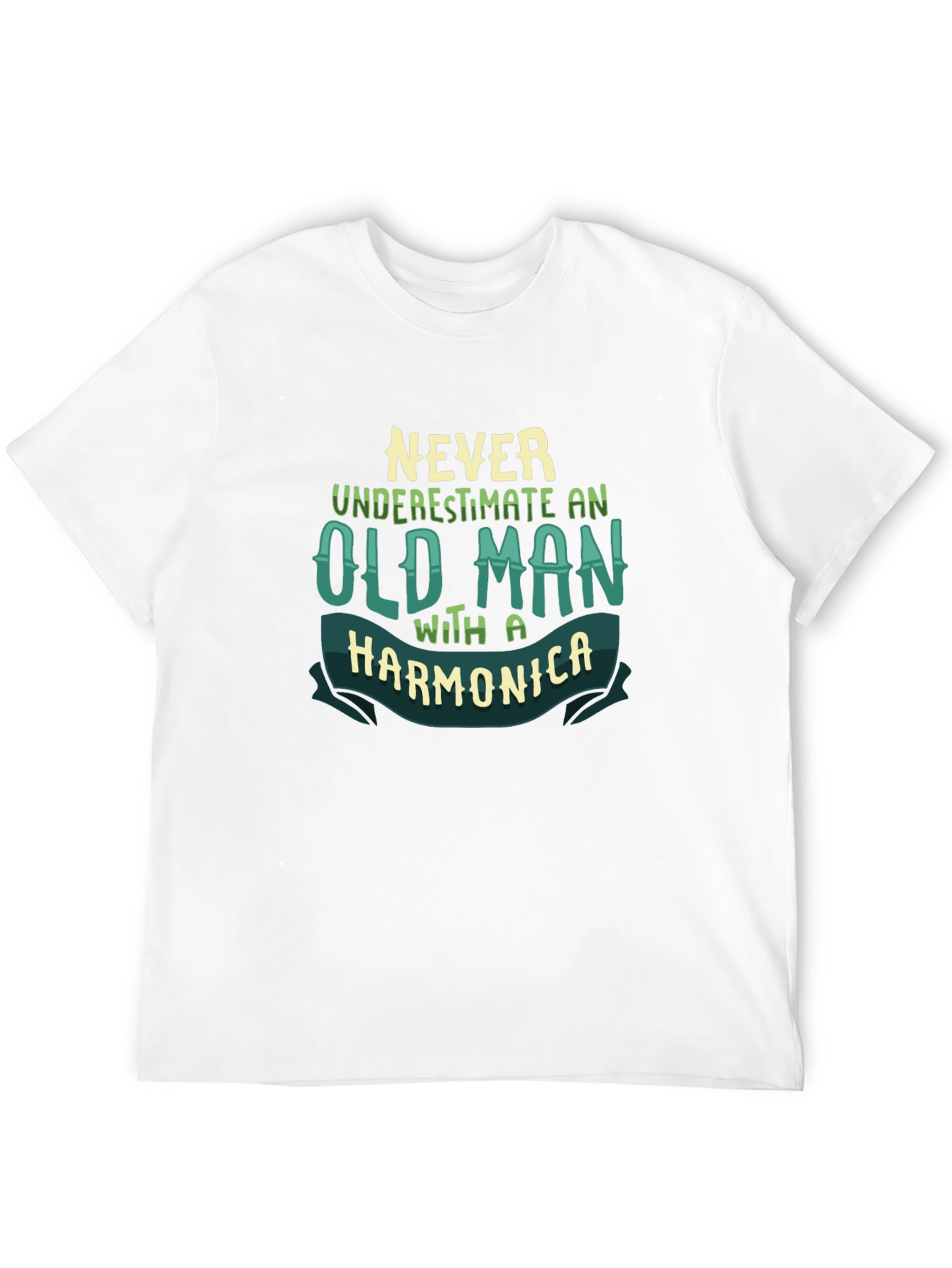 Never Underestimate Old Man Harmonica T-Shirt