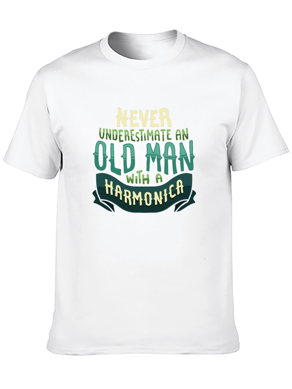 Never Underestimate Old Man Harmonica T-Shirt