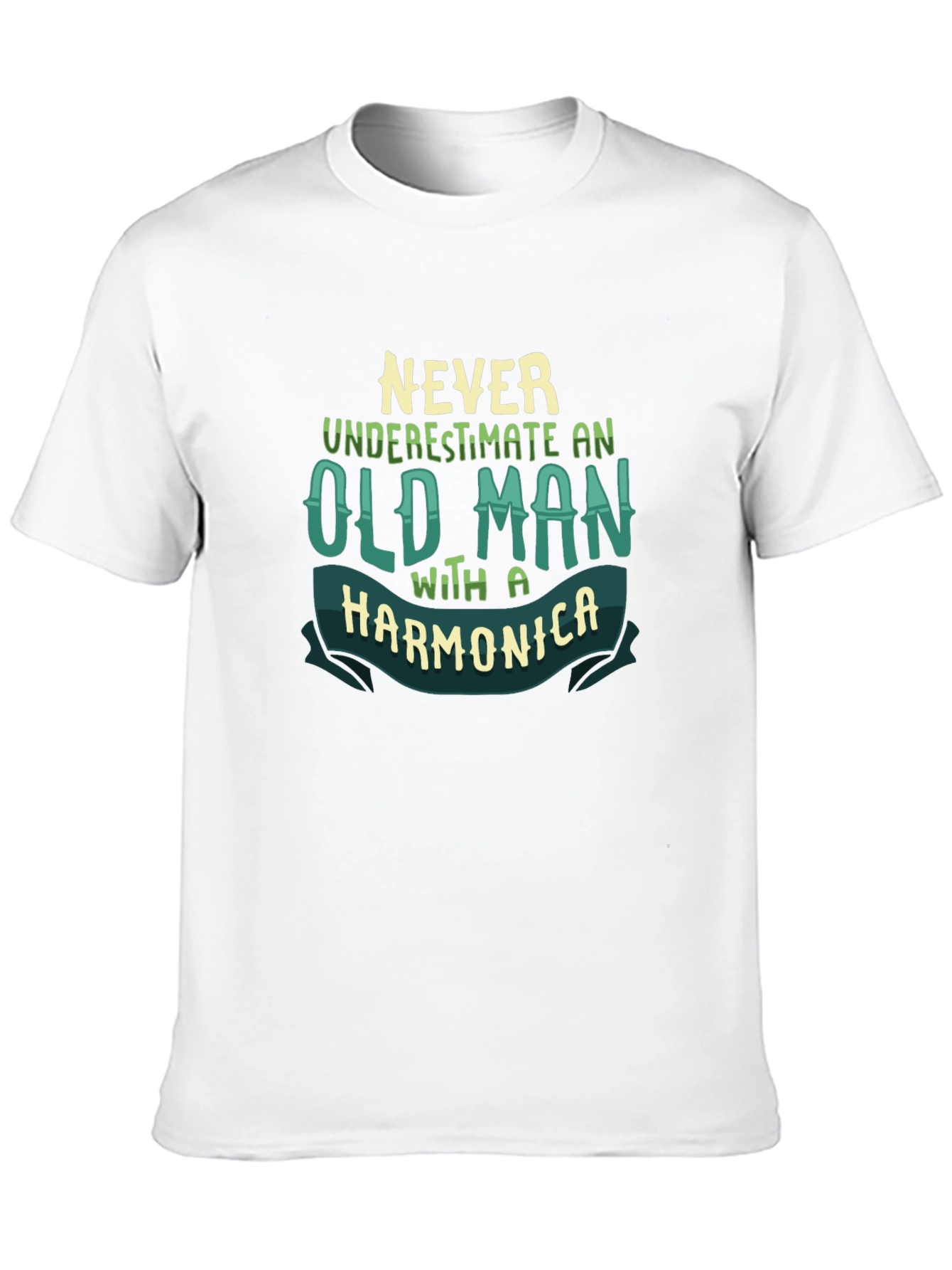 Never Underestimate Old Man Harmonica T-Shirt
