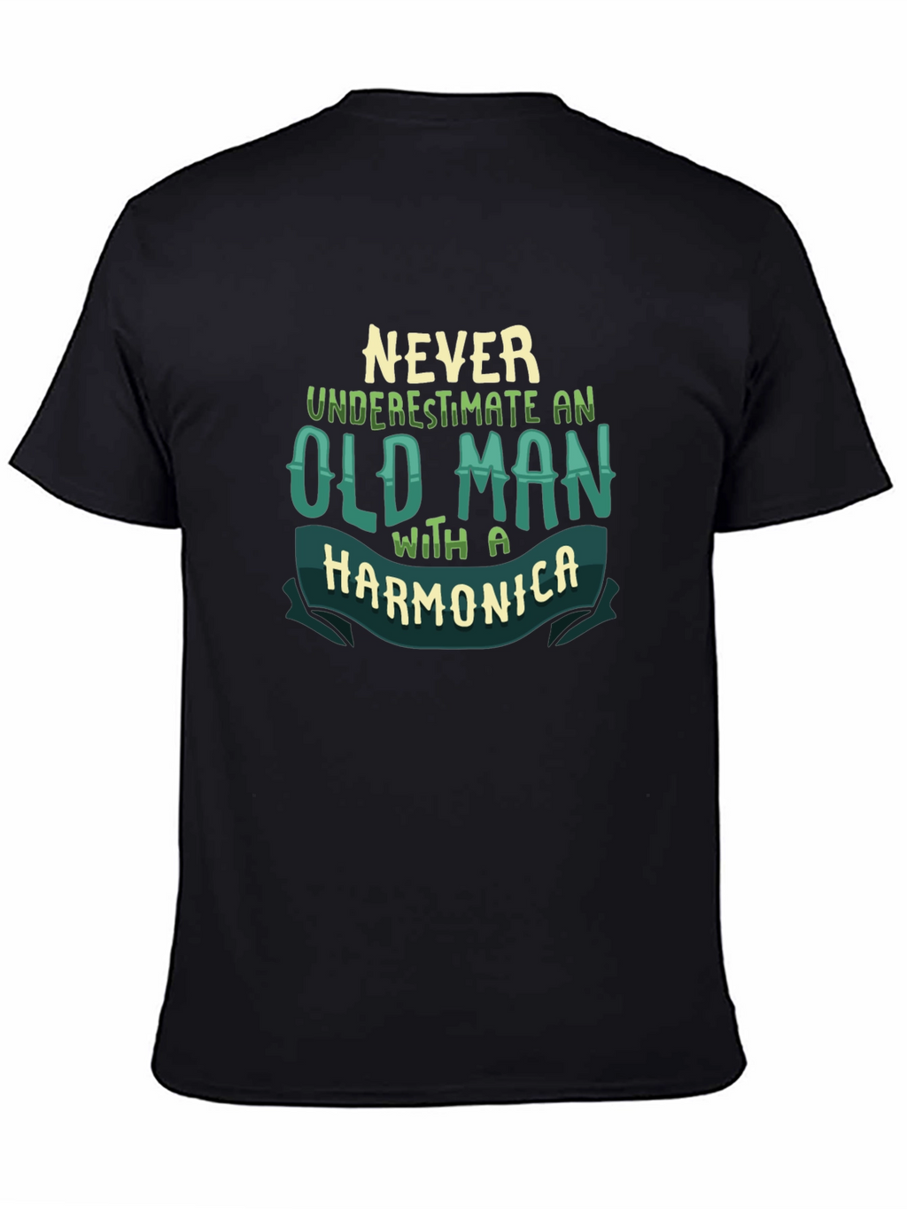 Never Underestimate Old Man Harmonica T-Shirt