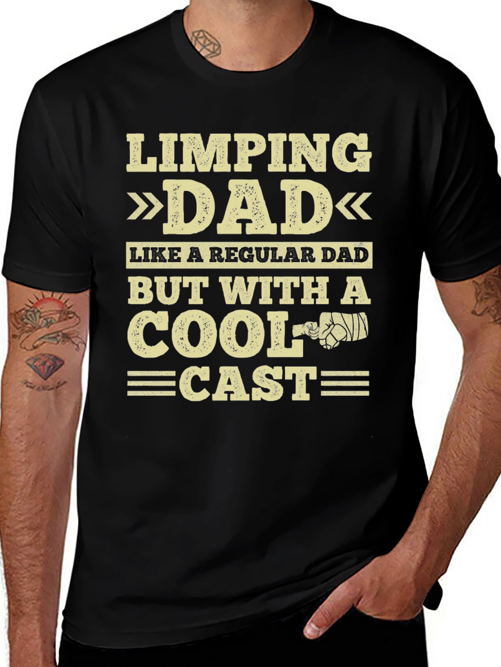 Limping Dad T-Shirt - Cool Cast Novelty Tee