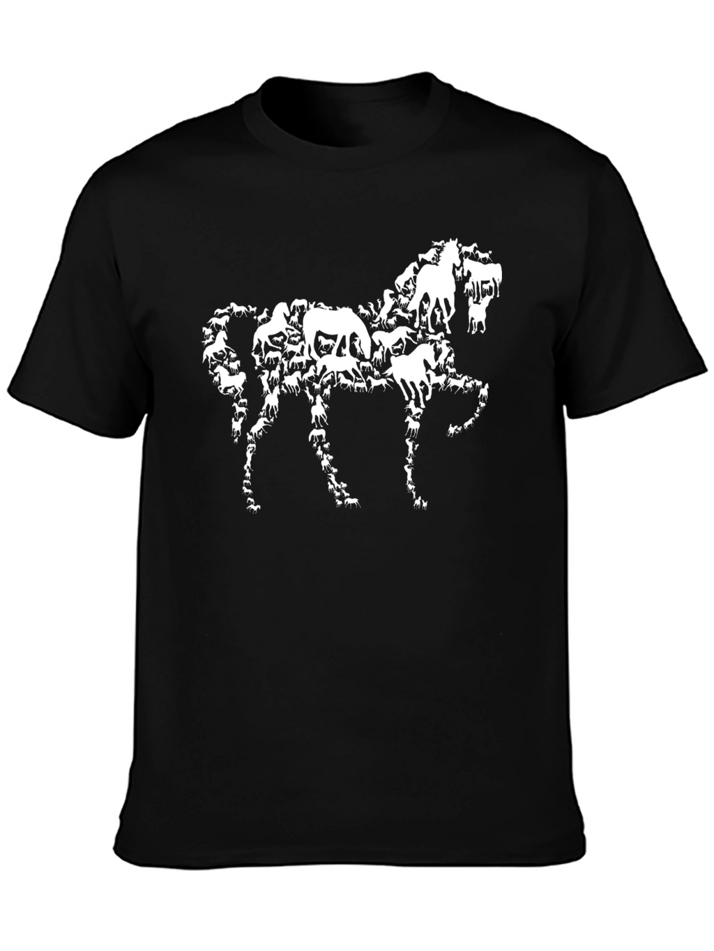 Horse Silhouette Graphic Tee - Black