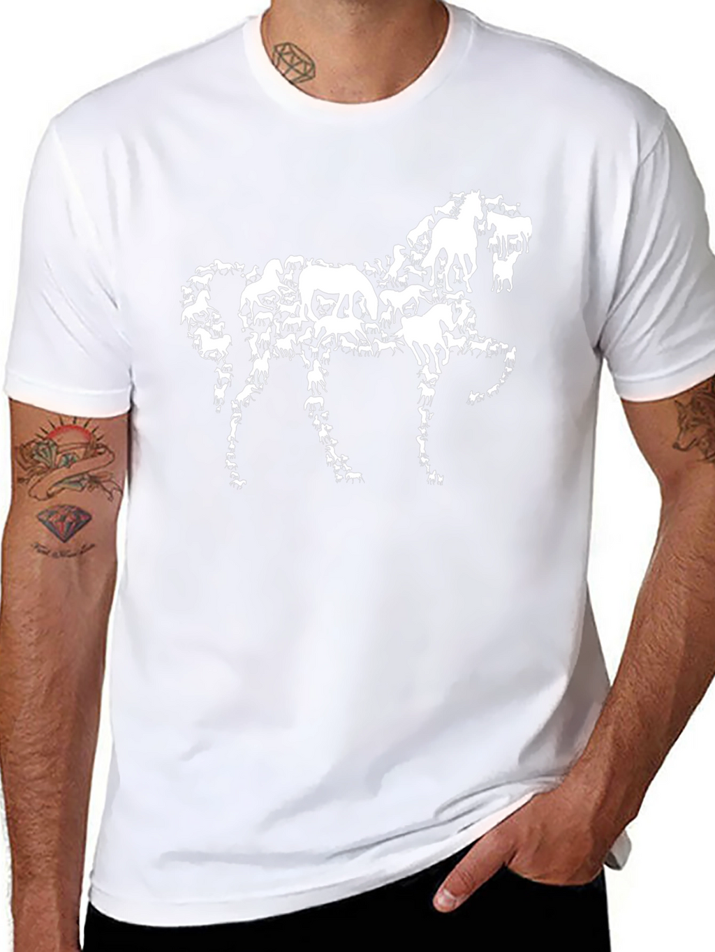 Horse Silhouette Graphic Tee - Black