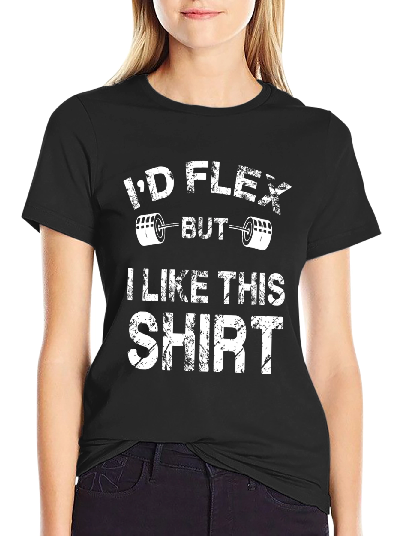 Funny Workout Shirt: Id Flex But I Like This Shirt