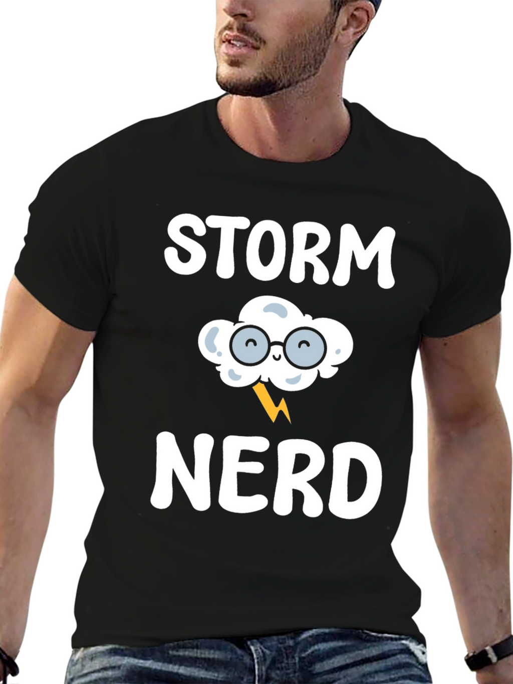 Storm Nerd Graphic T-Shirt - Black Cotton Tee