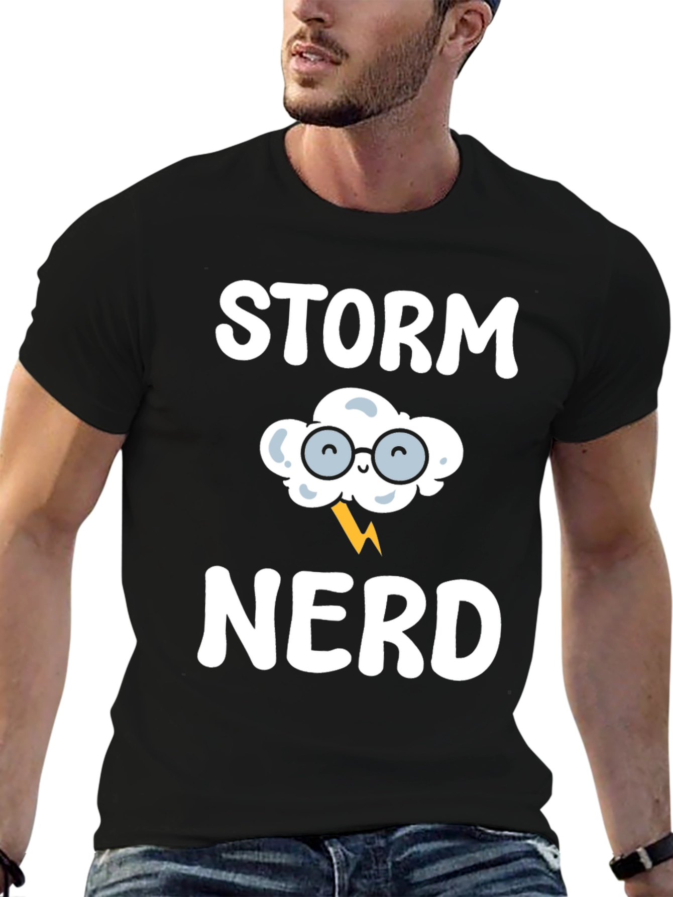 Storm Nerd Graphic T-Shirt - Black Cotton Tee