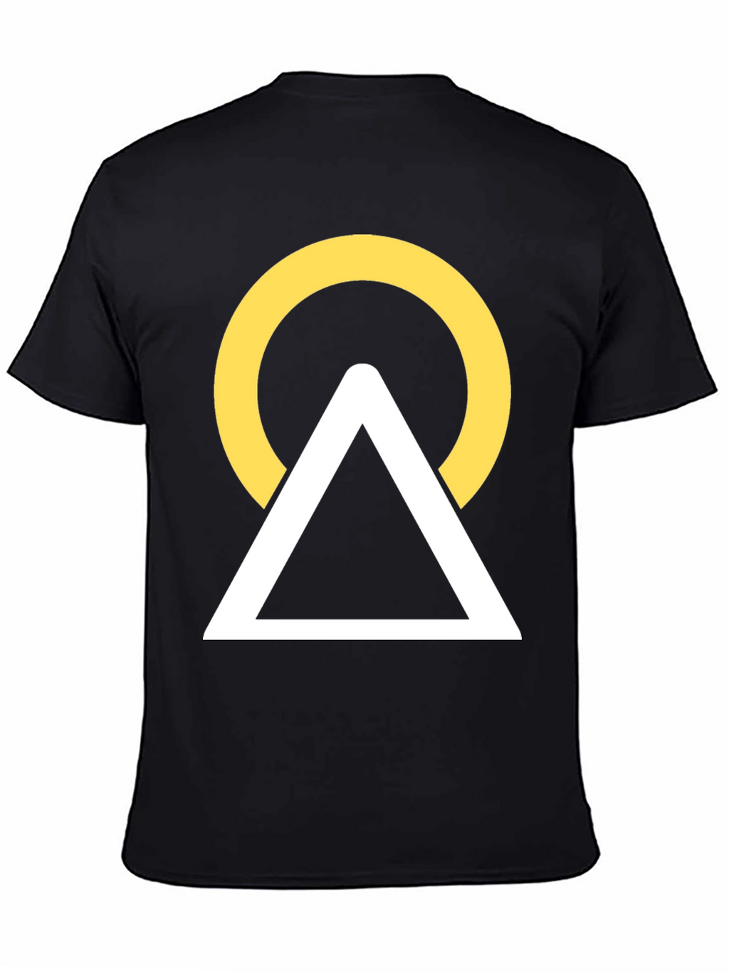 Geometric Graphic Tee - Circle Triangle Design