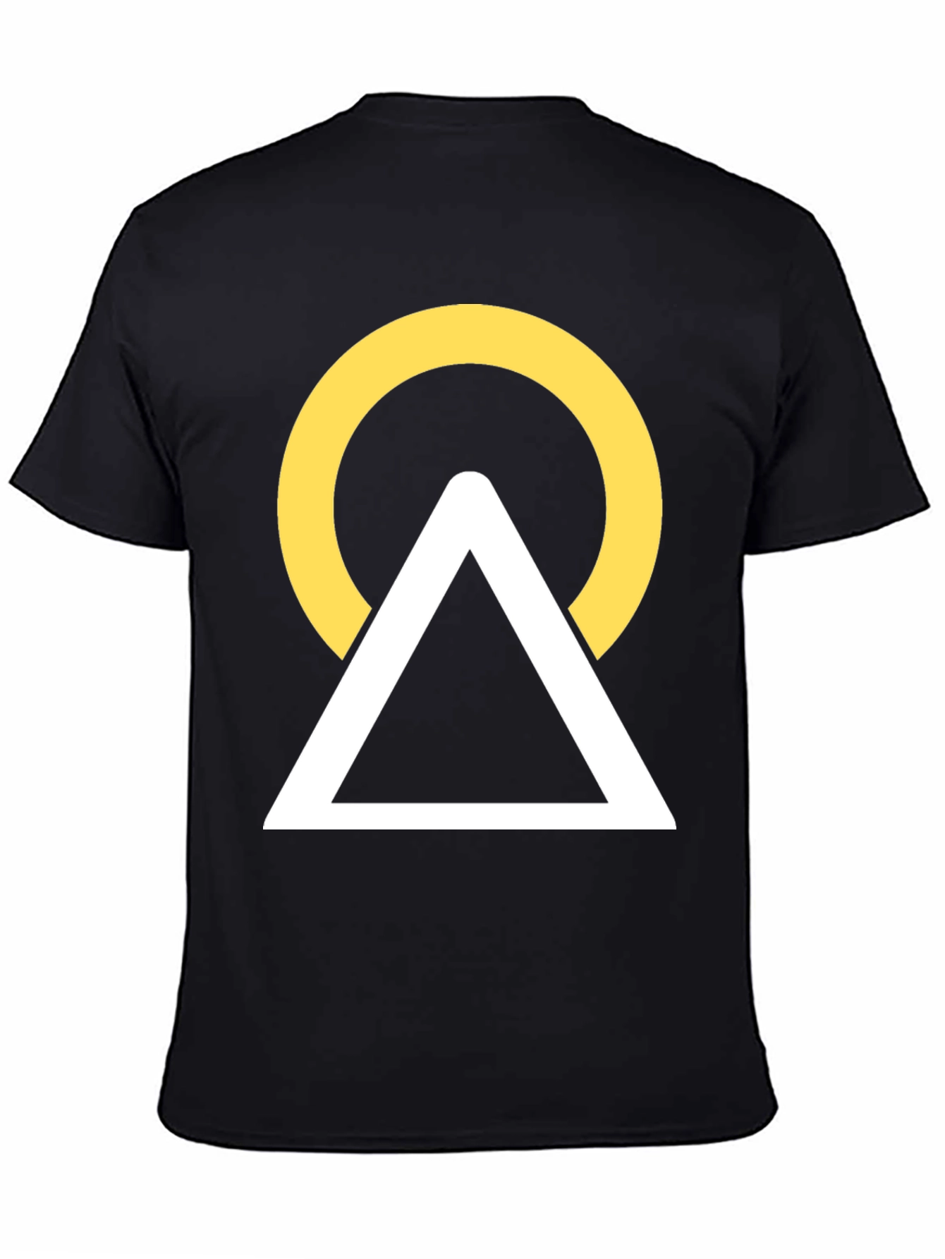 Geometric Graphic Tee - Circle Triangle Design