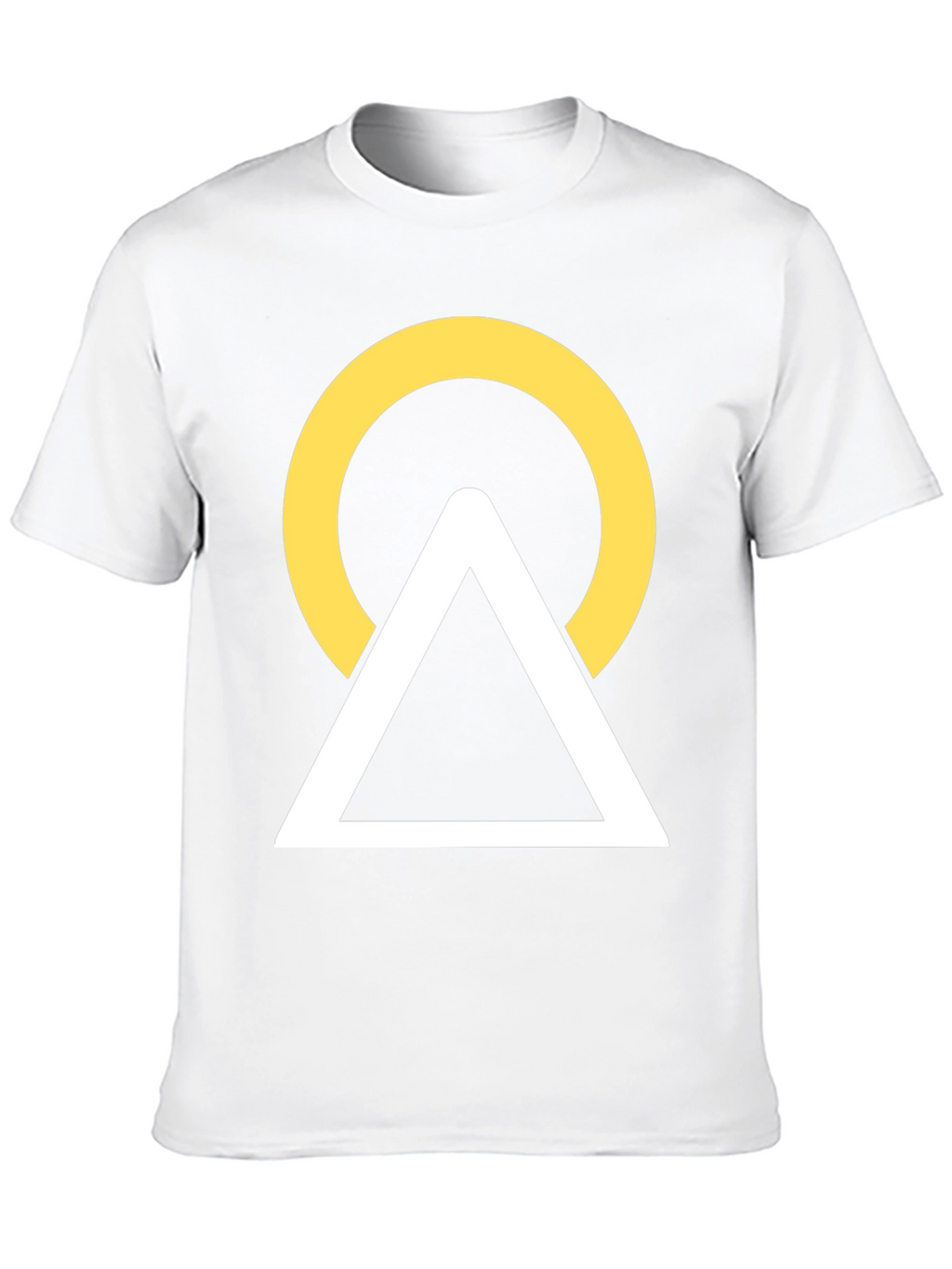 Geometric Graphic Tee - Circle Triangle Design