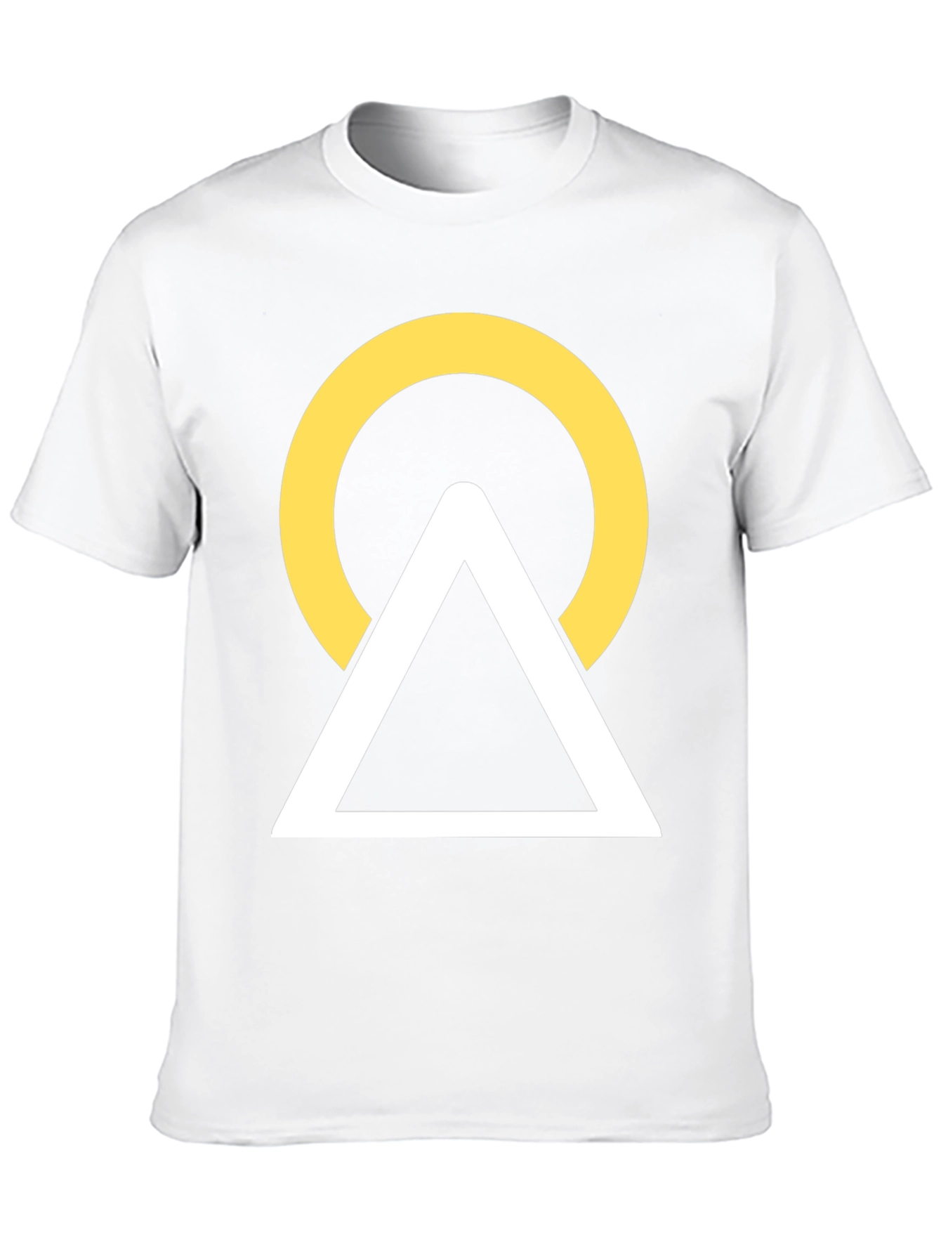 Geometric Graphic Tee - Circle Triangle Design